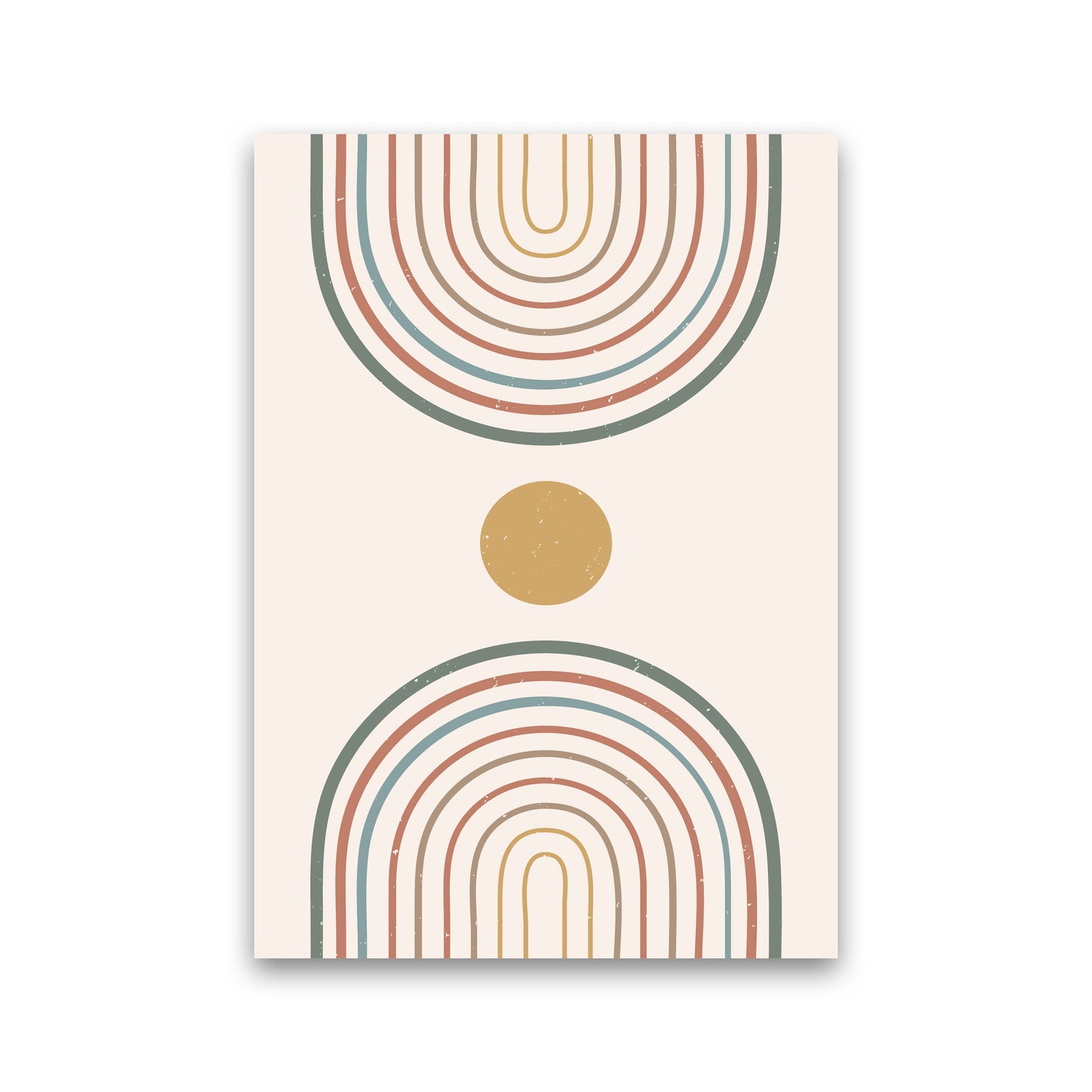 Mid Century Rainbow Sun Art Print by Essentially Nomadic Print Only