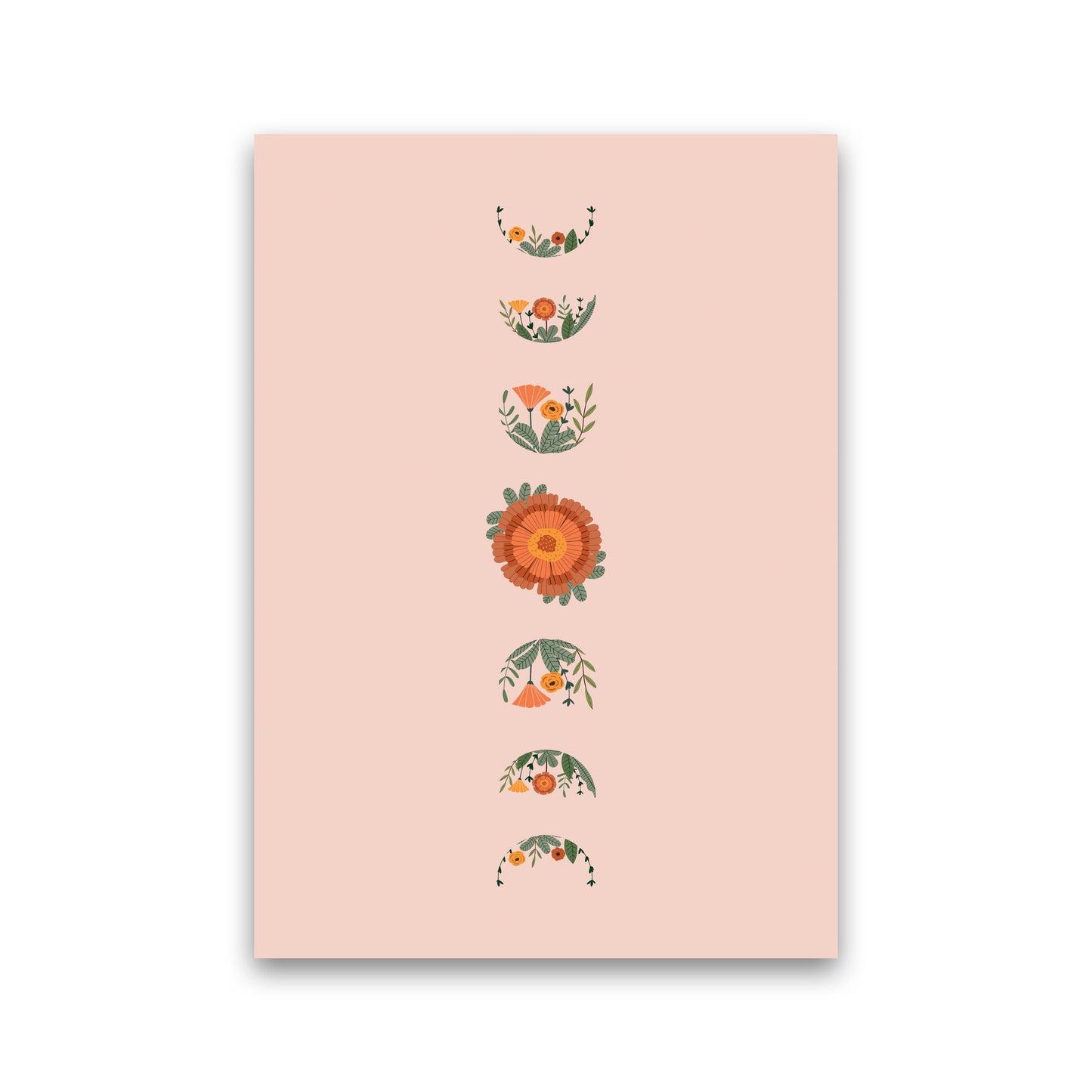 Moon Phases Floral Art Print by Essentially Nomadic Print Only