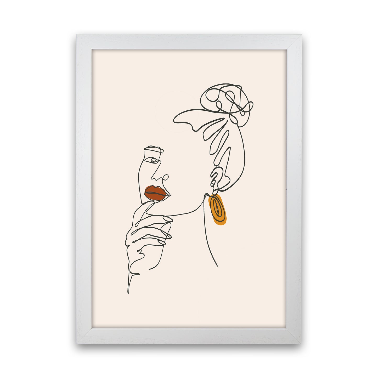 Women Line Art Art Print by Essentially Nomadic White Grain