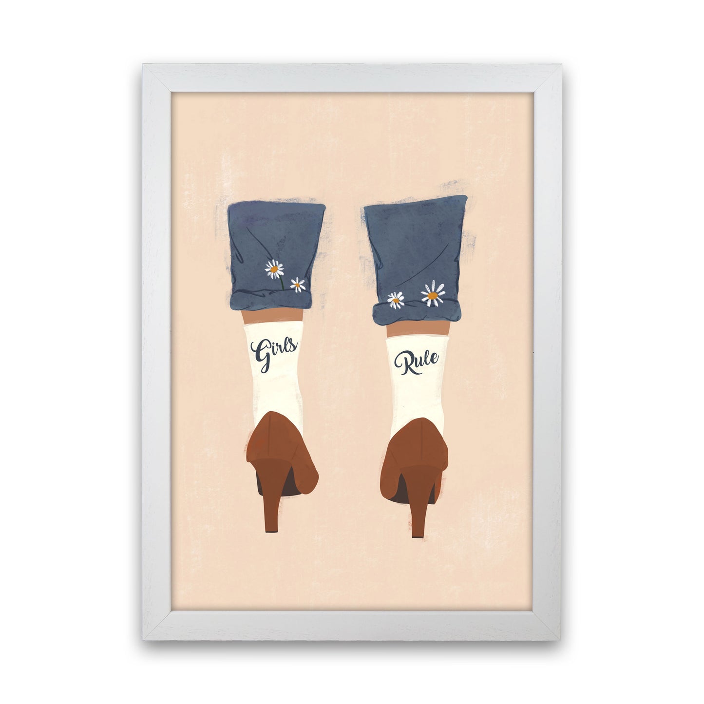 Girls Rule Art Print by Essentially Nomadic White Grain