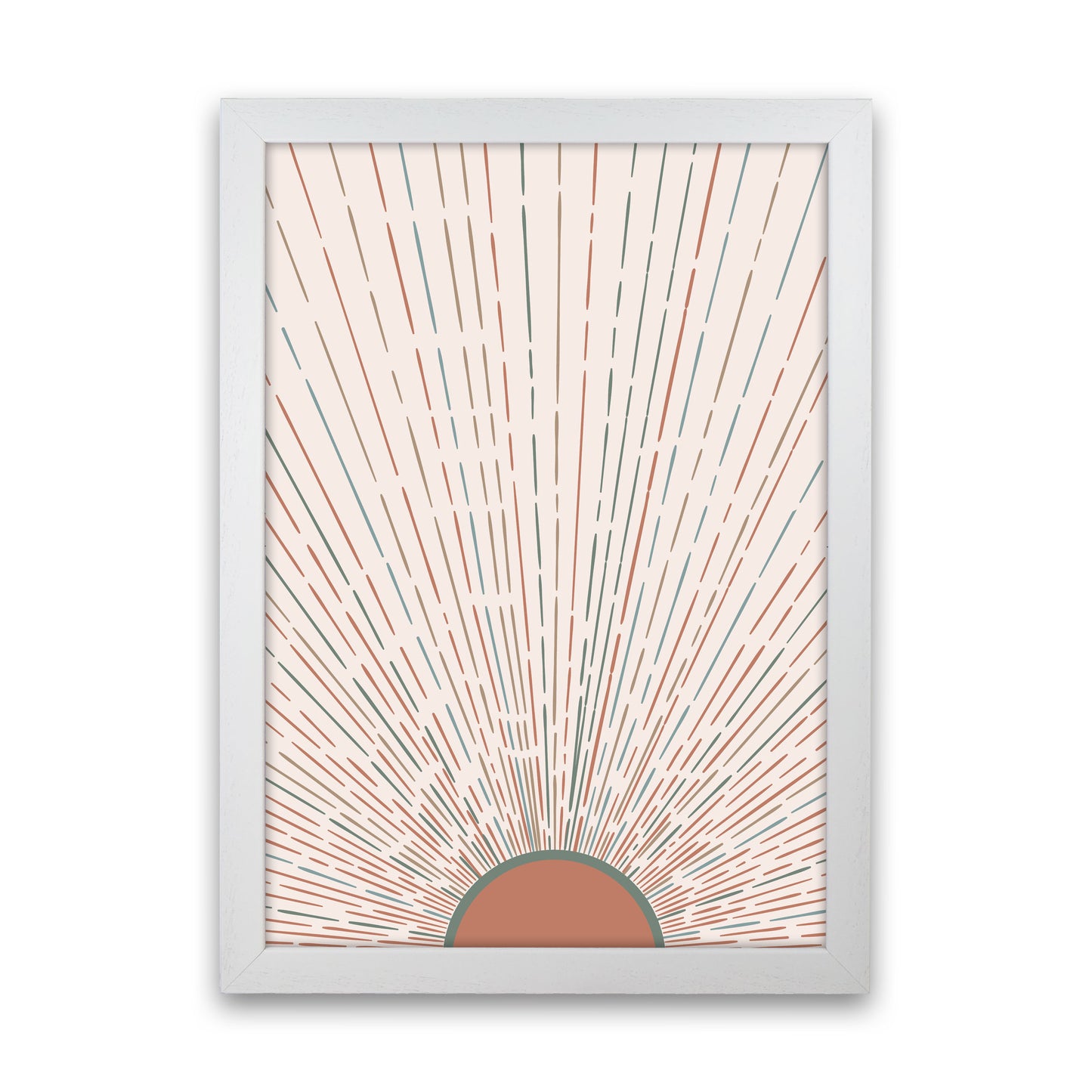 Midcentury Sun Rays Art Print by Essentially Nomadic White Grain