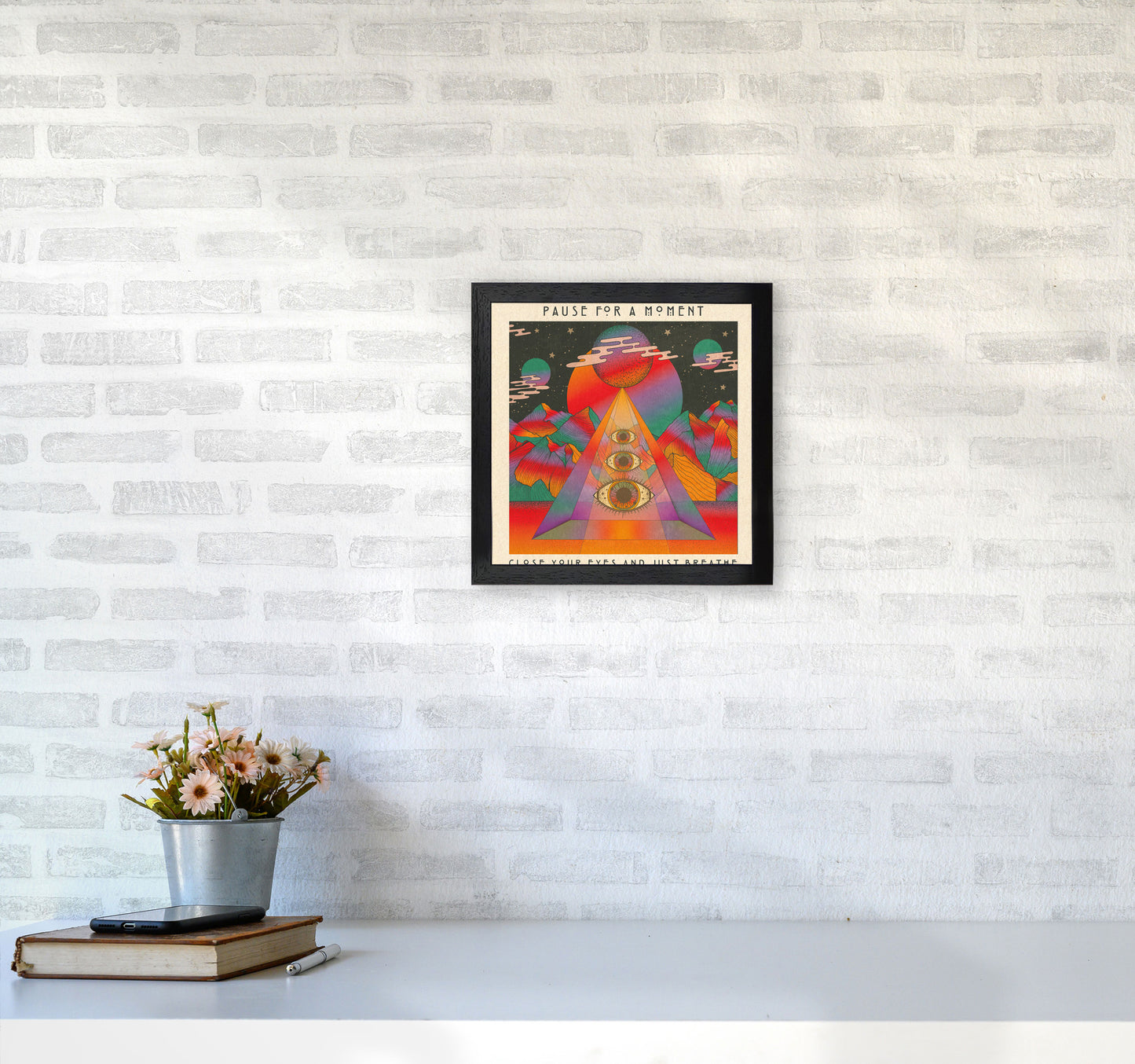 Breathe Final For Print Art Print by Inktally3030 White Frame
