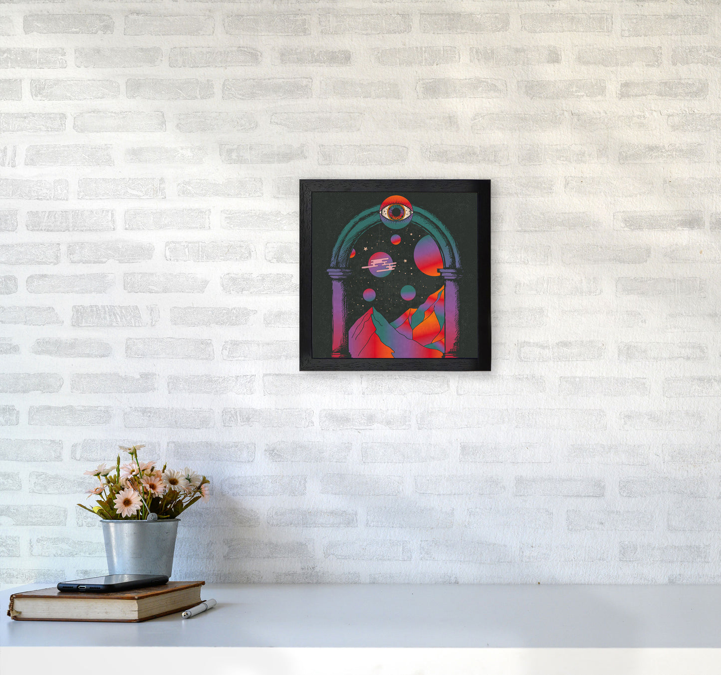 Dreamscape Text Art Print by Inktally3030 White Frame