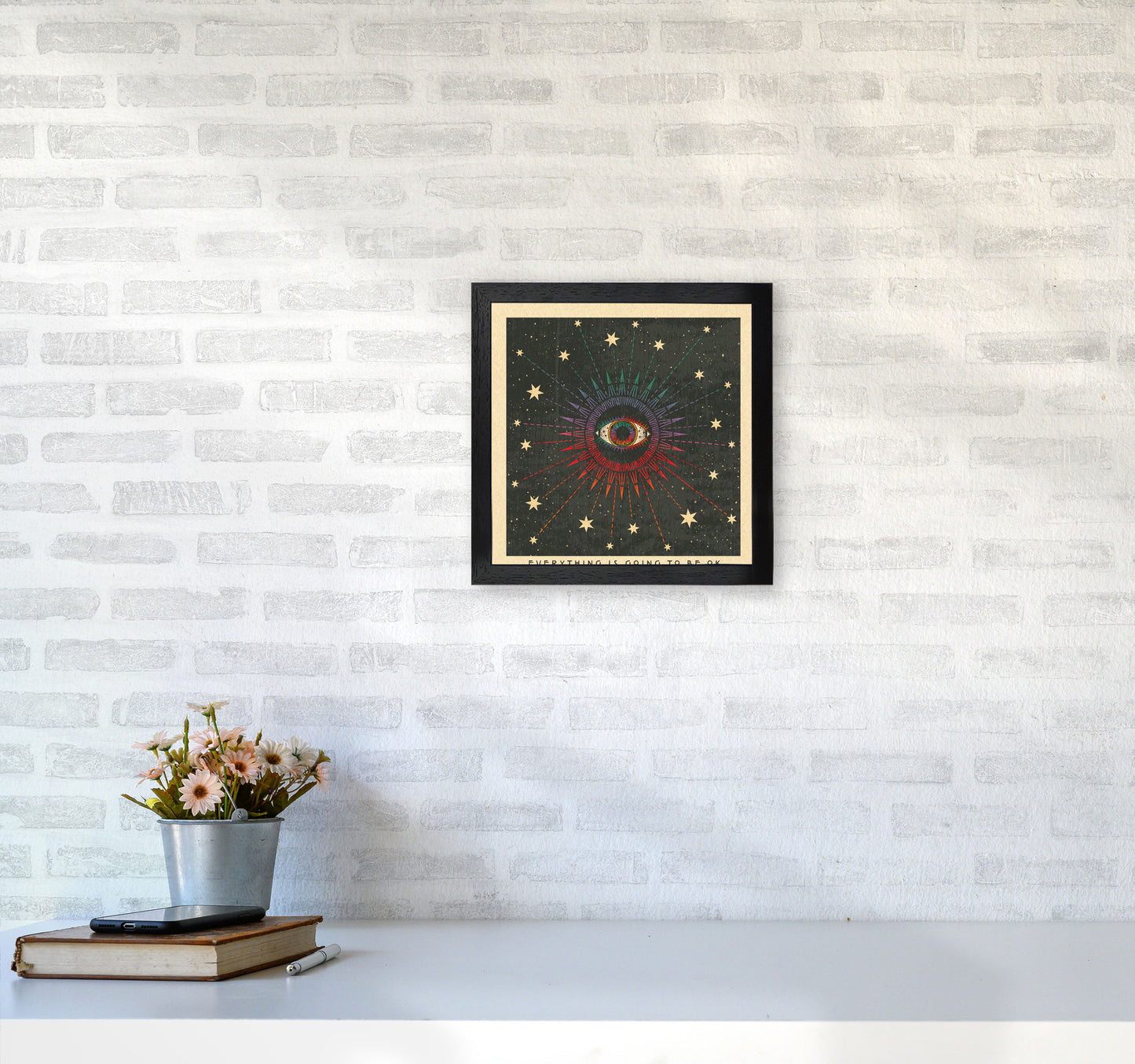 Everything Is Going To Be Ok Art Print by Inktally3030 White Frame