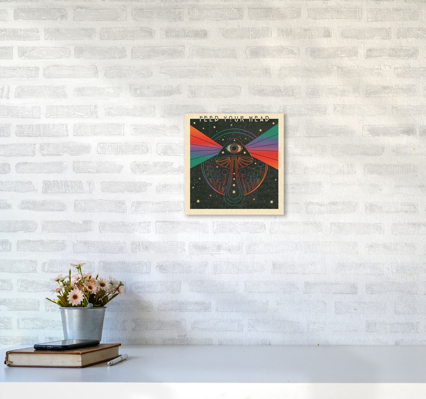 Feed Your Head Art Print by Inktally3030 Black Frame