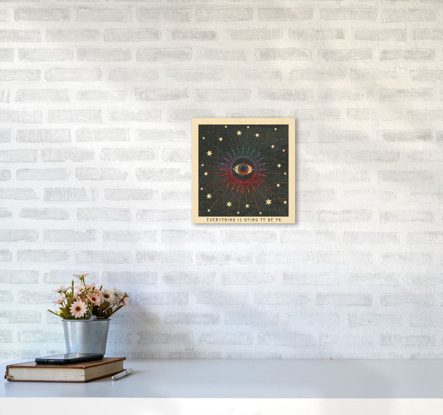 Everything Is Going To Be Ok Art Print by Inktally3030 Black Frame