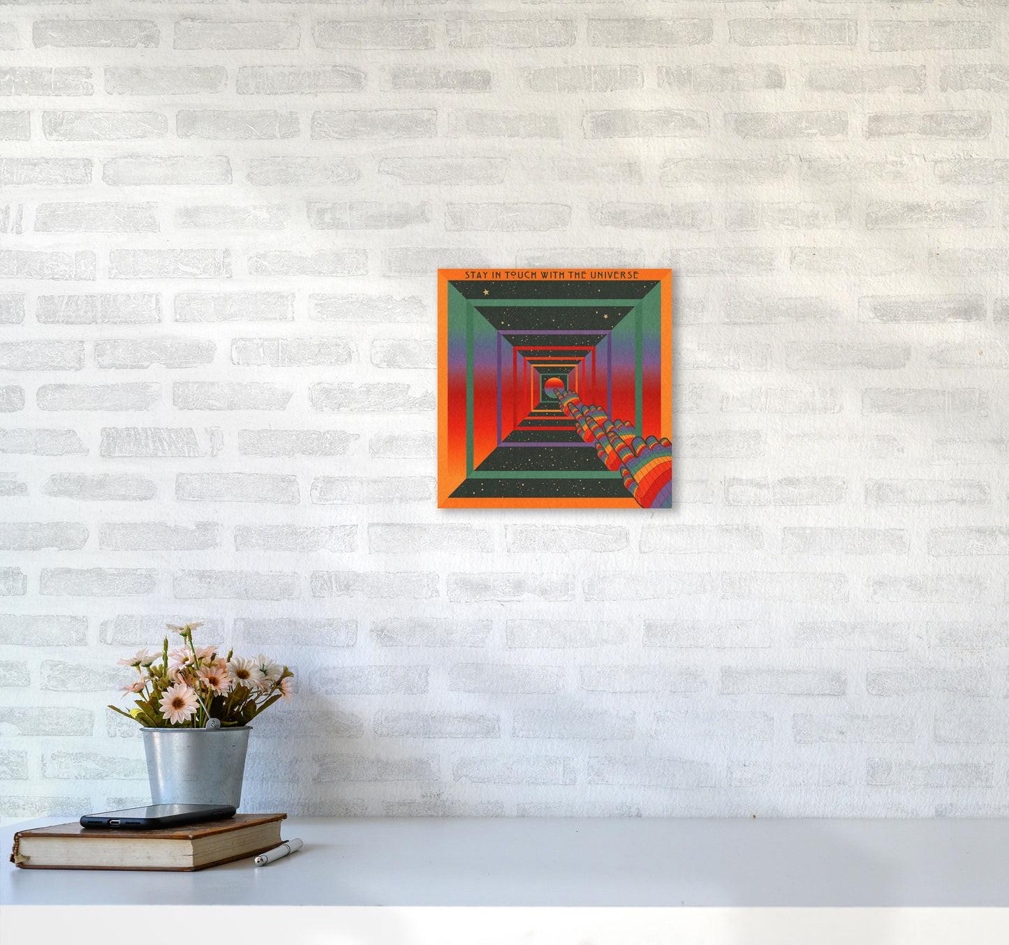 Stay In Touch - Textured - 5500 Art Print by Inktally3030 Black Frame