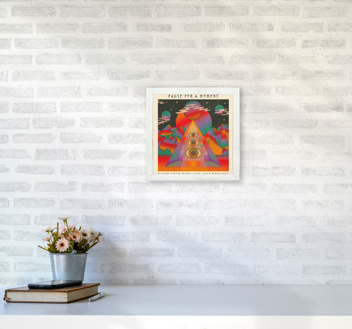 Breathe Final For Print Art Print by Inktally3030 Oak Frame