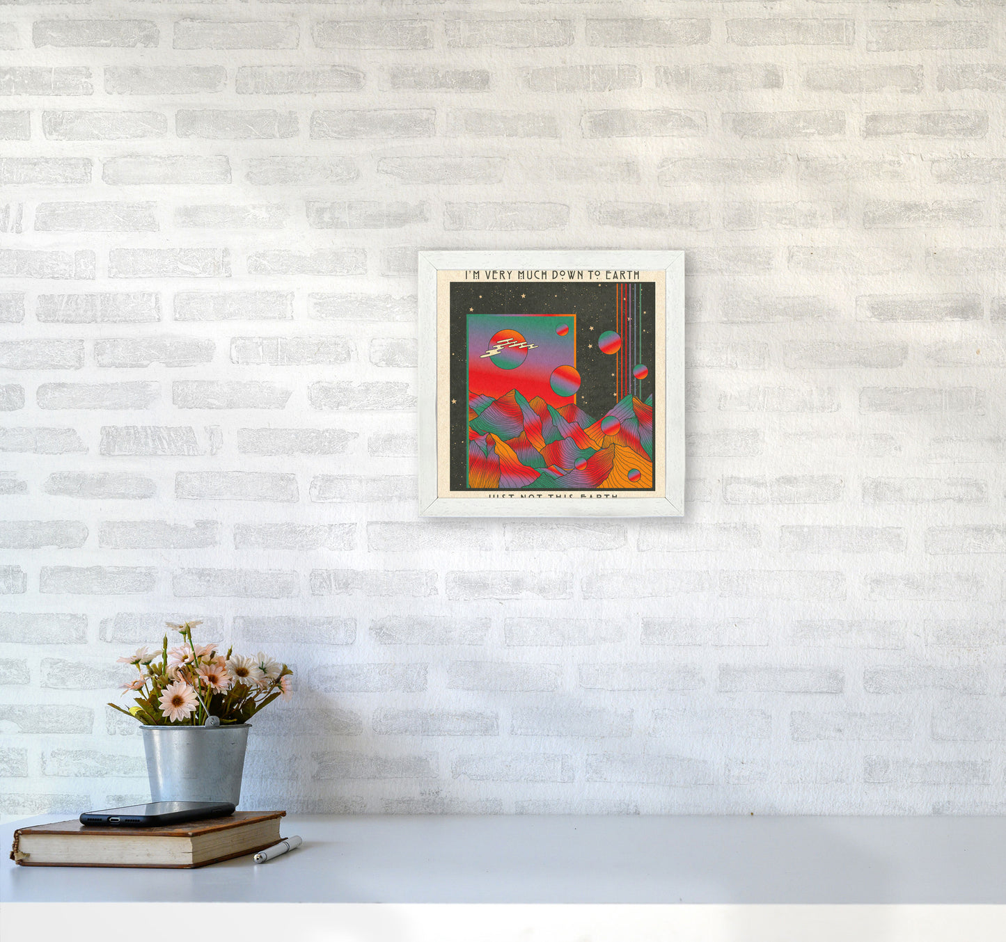 Down To Earth Art Print by Inktally3030 Oak Frame