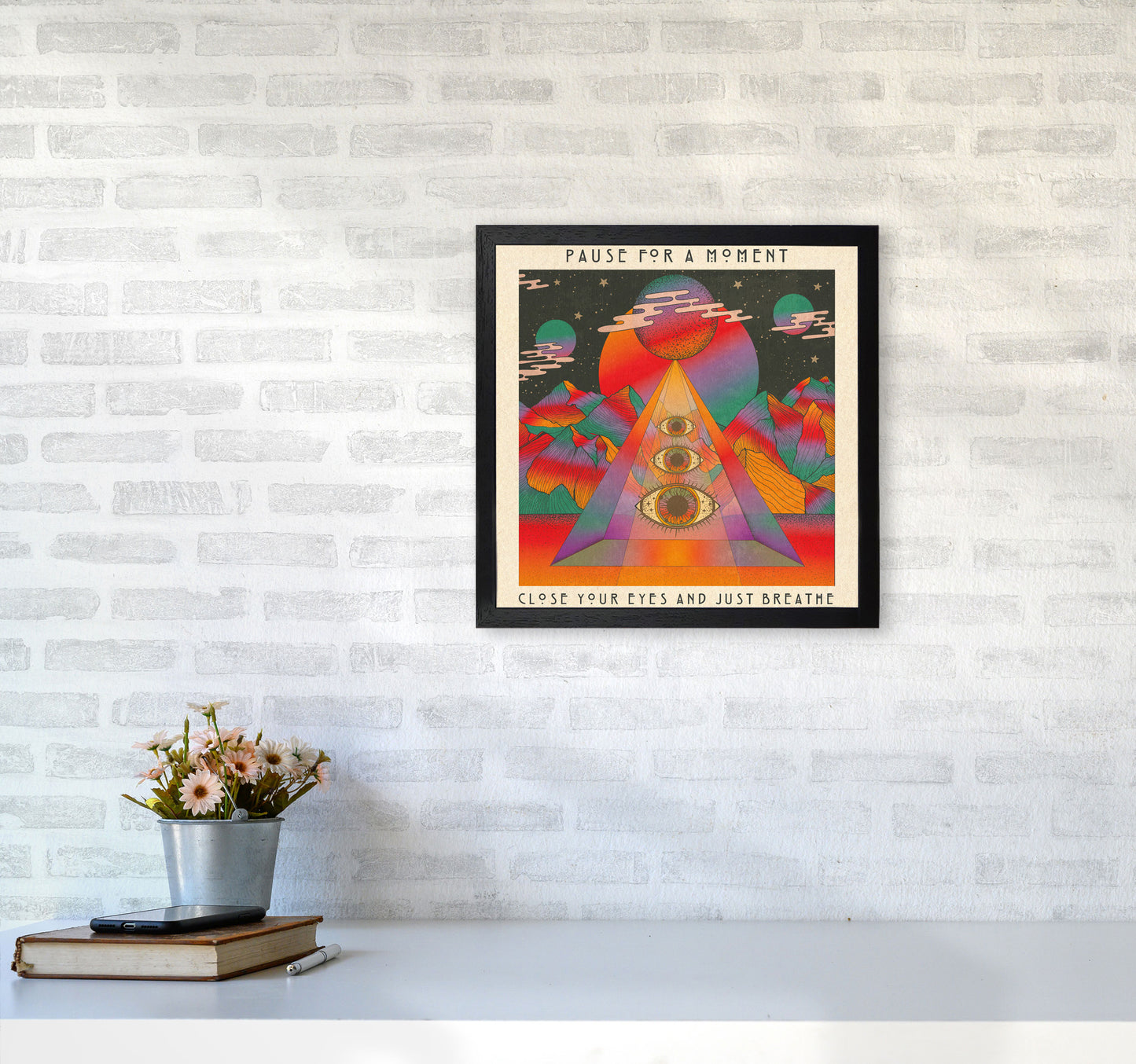 Breathe Final For Print Art Print by Inktally4040 White Frame