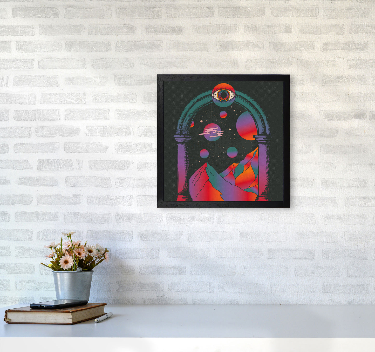 Dreamscape Text Art Print by Inktally4040 White Frame