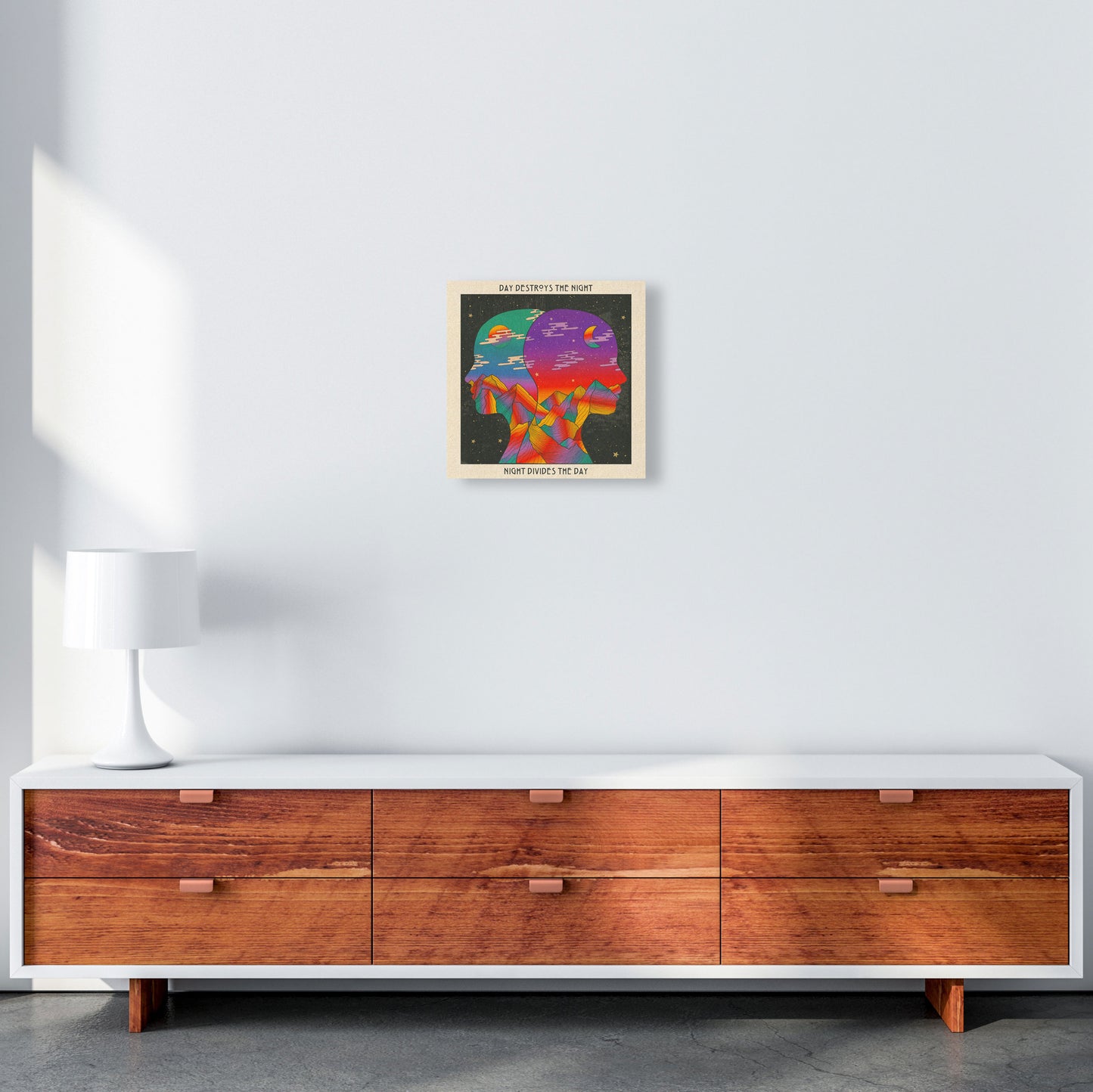 Doors Day And Night Art Print by Inktally 40x40 Canvas