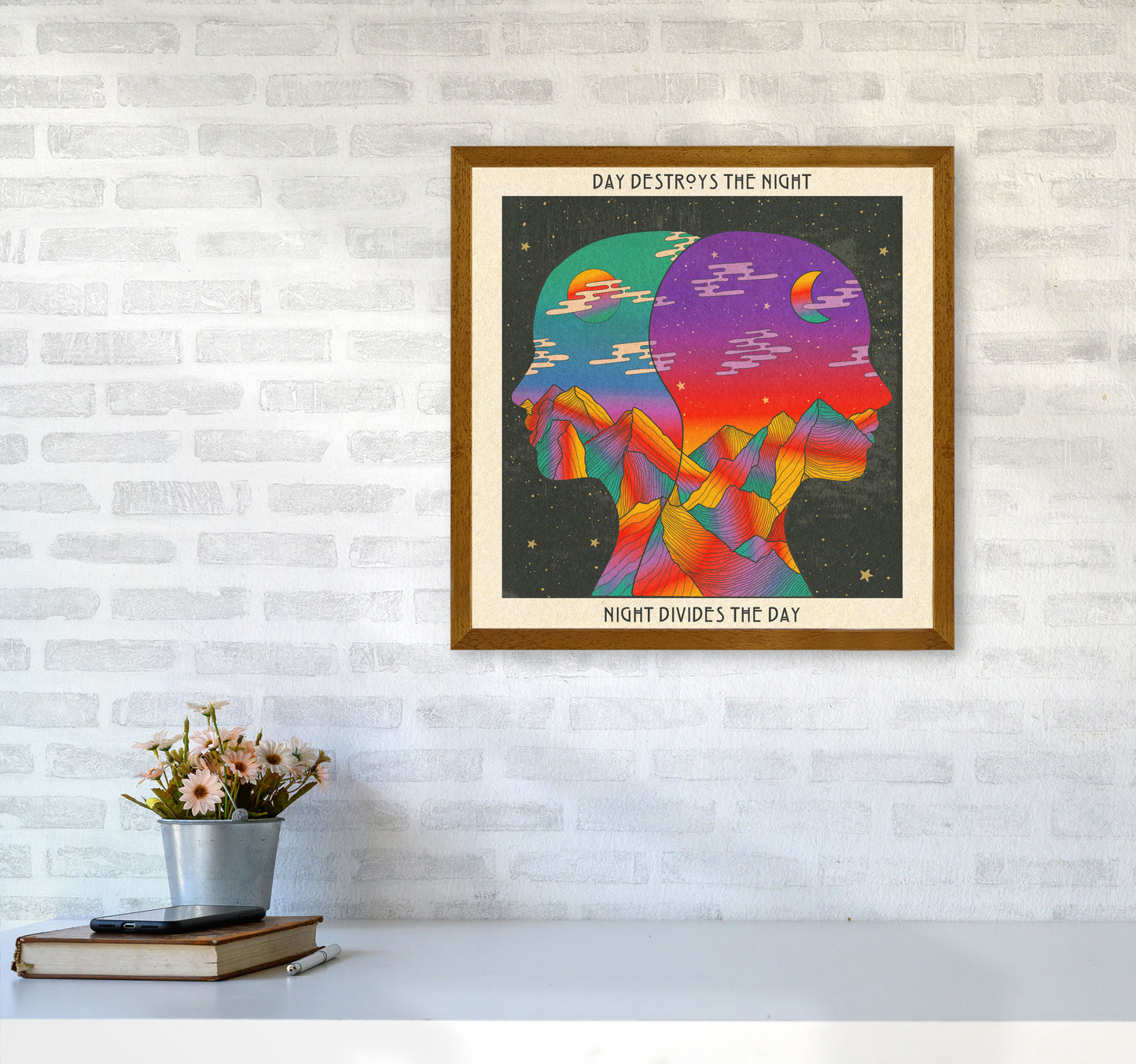 Doors Day And Night Art Print by Inktally5050 Print Only