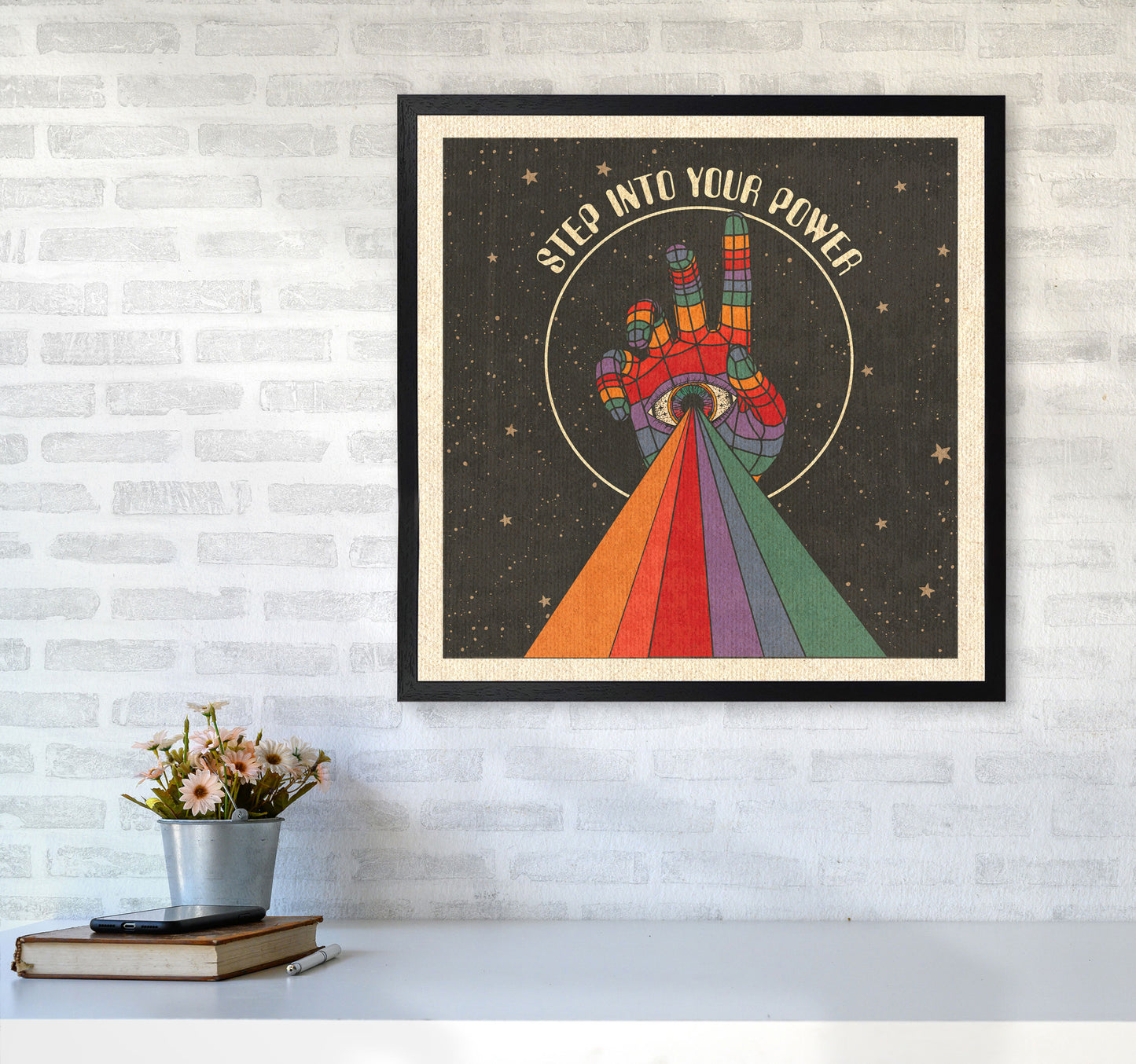 Power Final Art Print by Inktally6060 White Frame