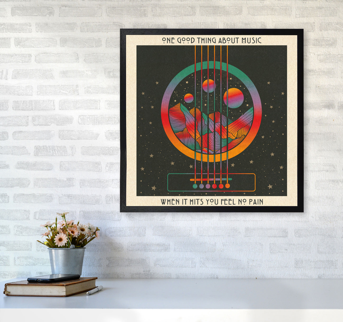 Trench Town Rock Art Print by Inktally6060 White Frame