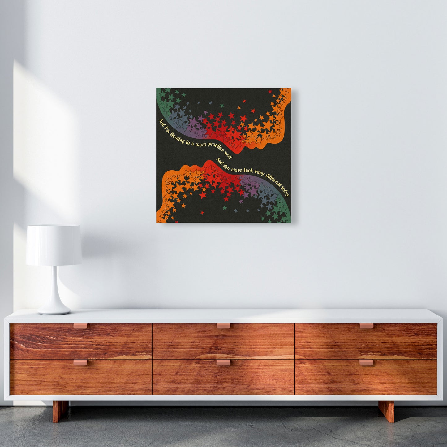 Space Oddity Textured Art Print by Inktally 60x60 Canvas