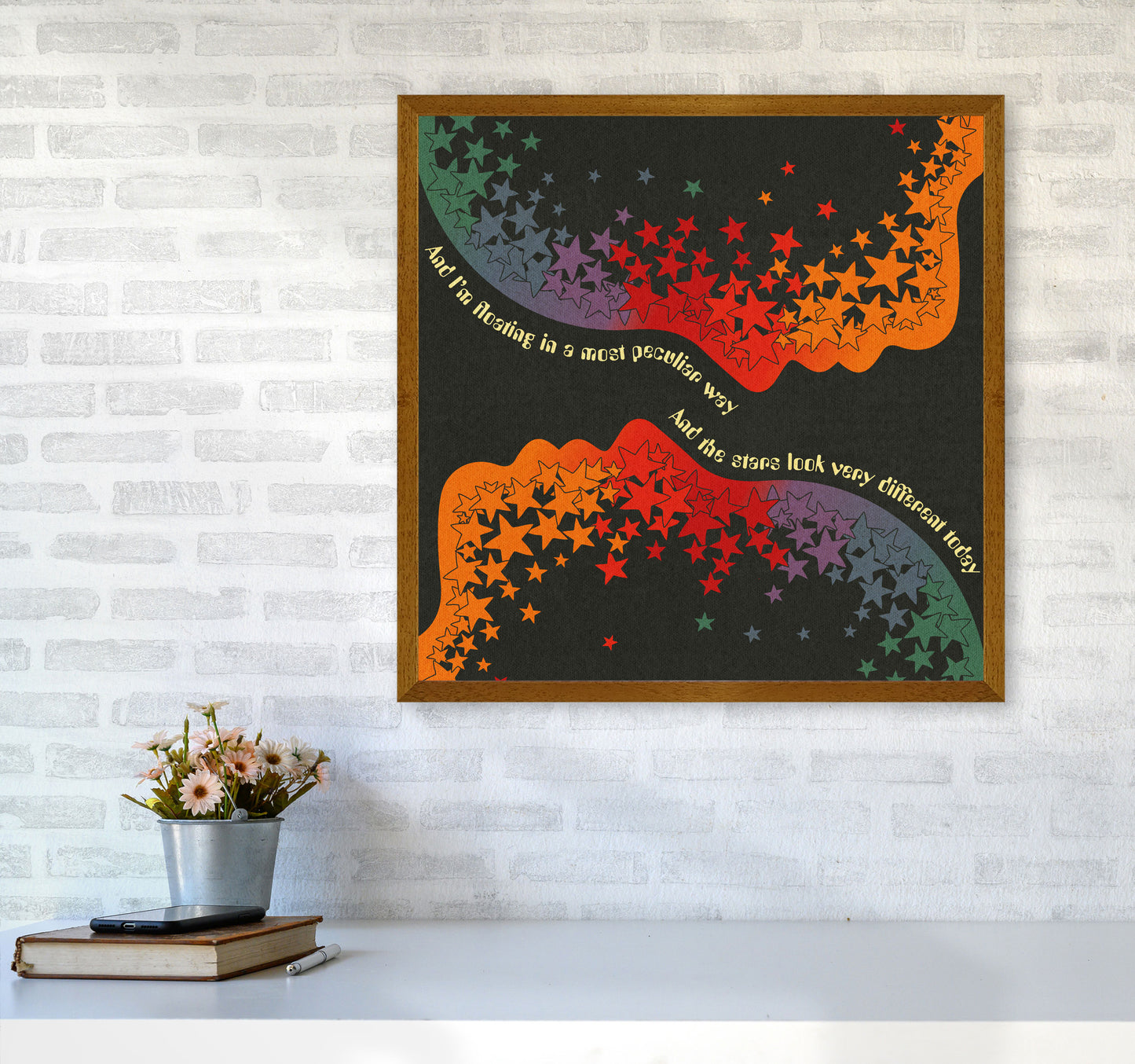 Space Oddity Textured Art Print by Inktally6060 Print Only