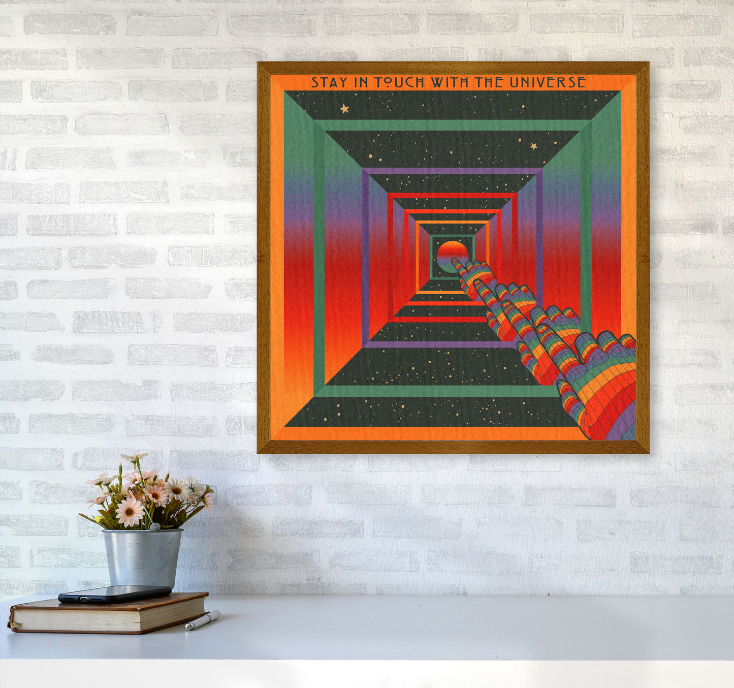 Stay In Touch - Textured - 5500 Art Print by Inktally6060 Print Only