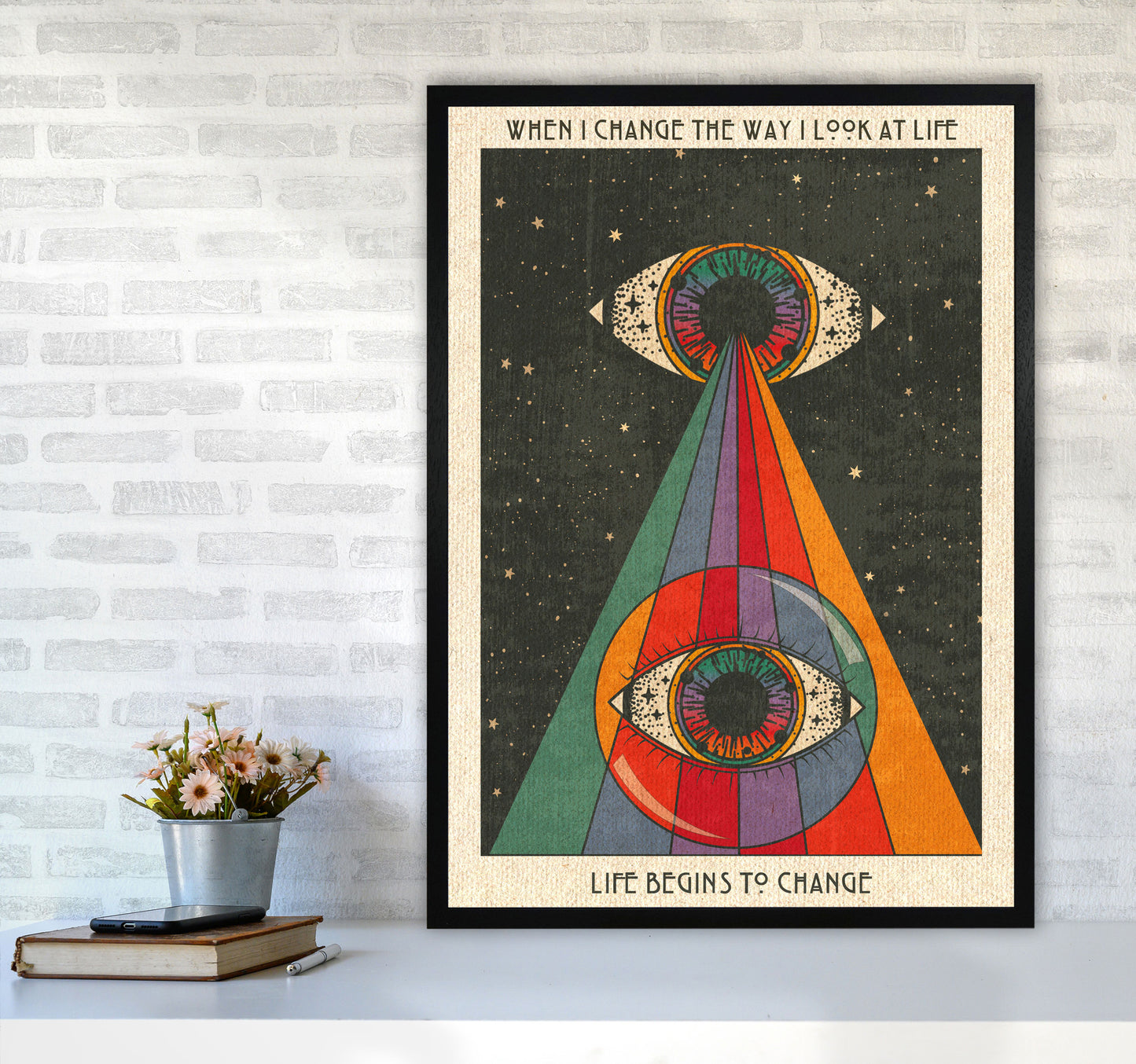 Life Begins To Change - A3 Art Print by Inktally A1 White Frame