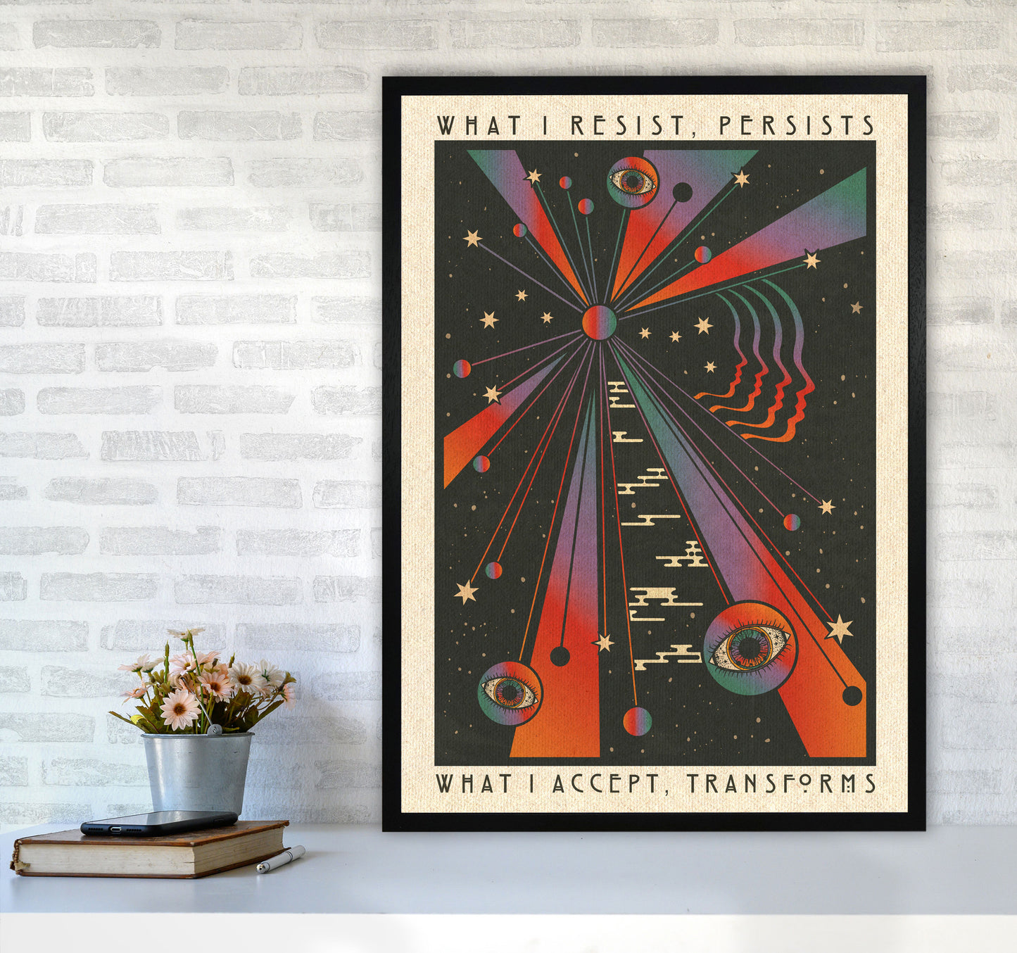 Resist A1 Art Print by Inktally A1 White Frame