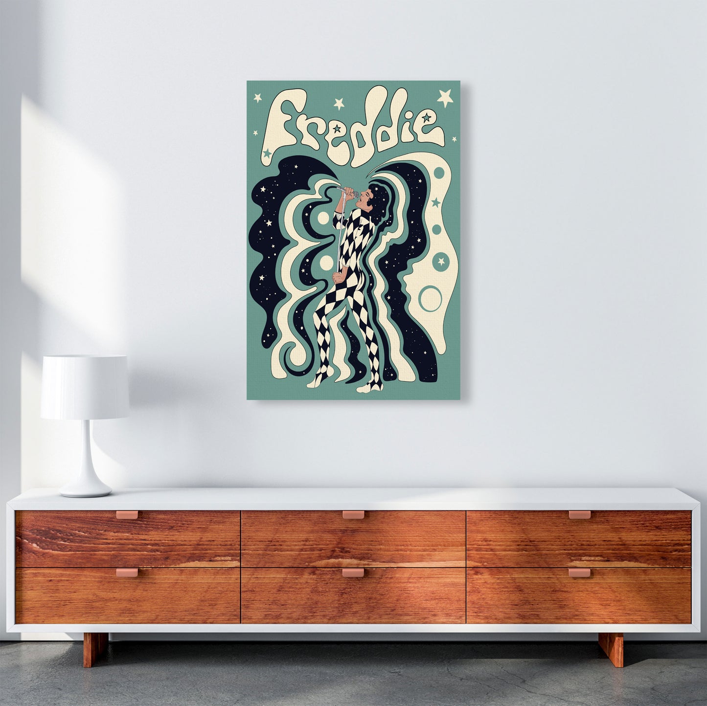 Freddie Blue-01 Art Print by Inktally A1 Canvas