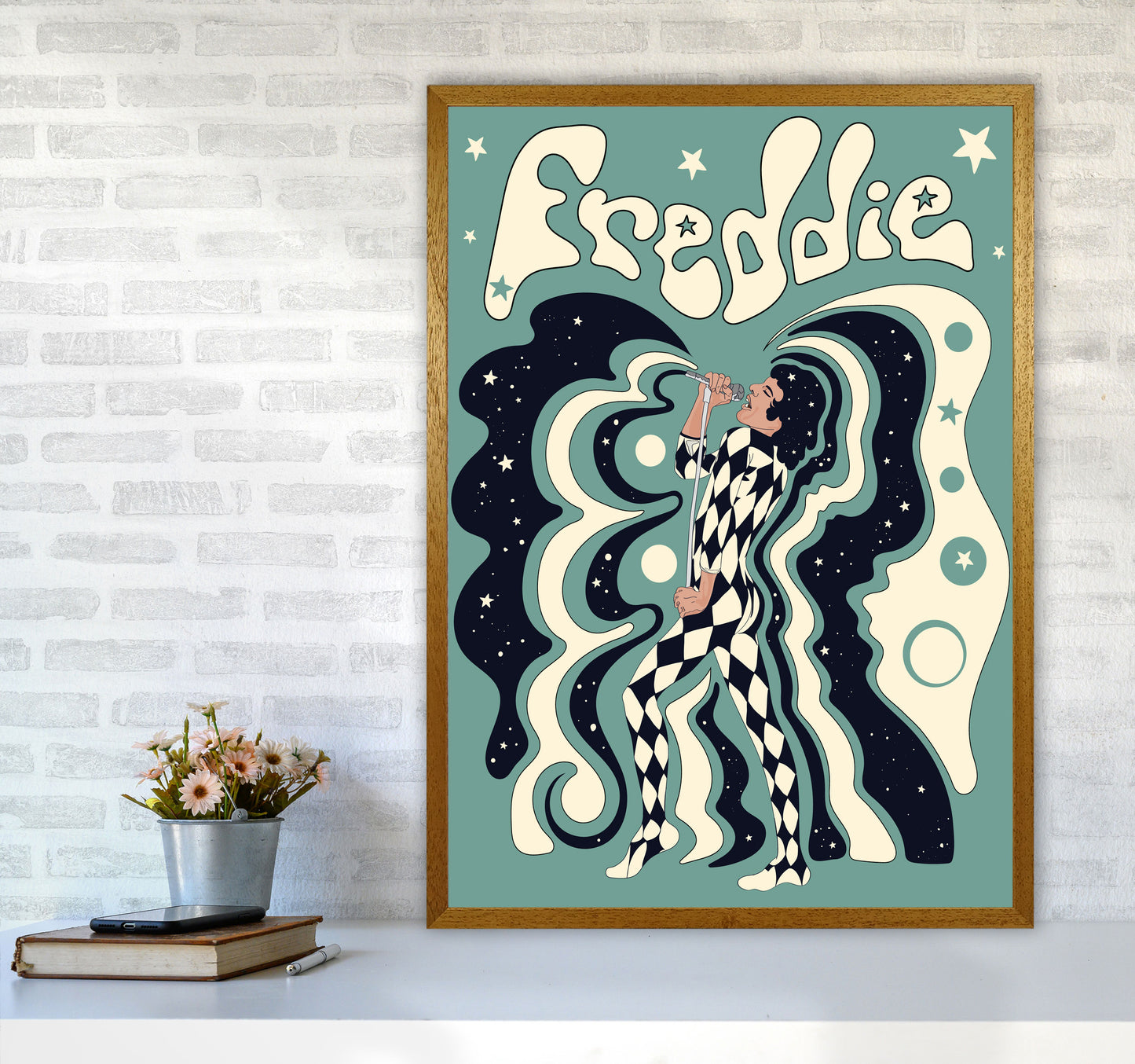 Freddie Blue-01 Art Print by Inktally A1 Print Only