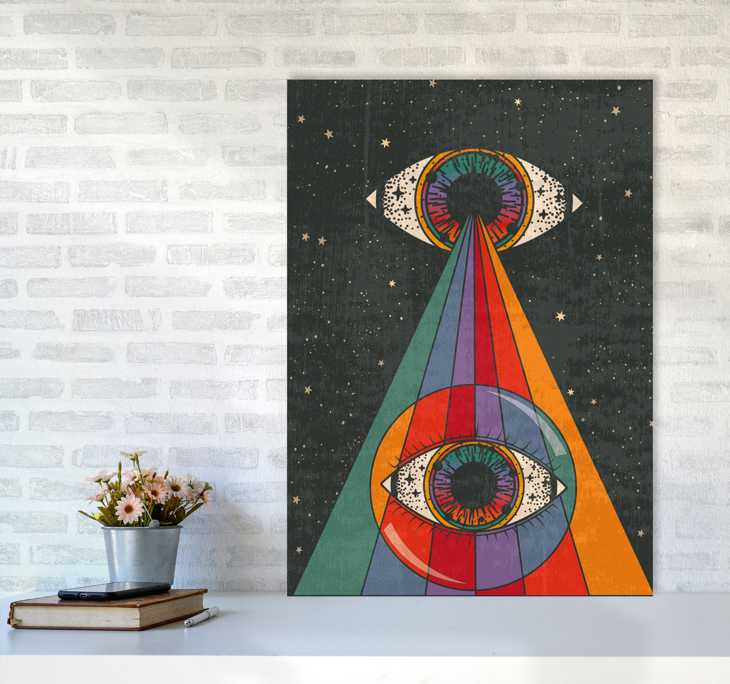Mystic Eye - Text- A3 Art Print by Inktally A1 Black Frame