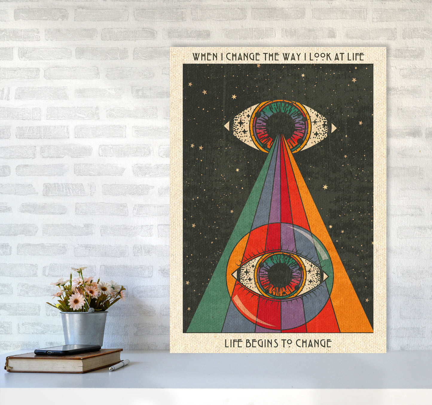 Life Begins To Change - A3 Art Print by Inktally A1 Black Frame