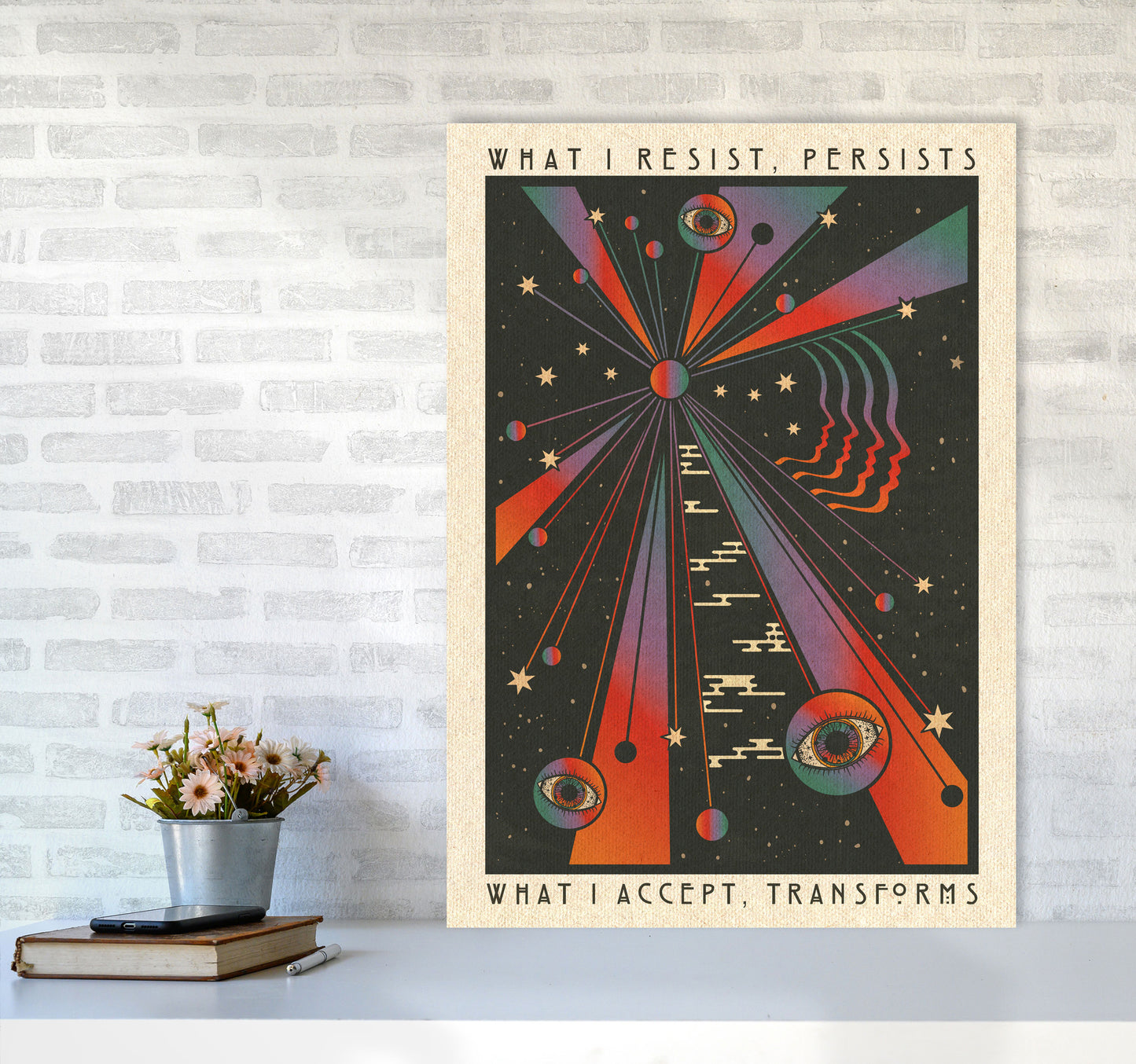 Resist A1 Art Print by Inktally A1 Black Frame