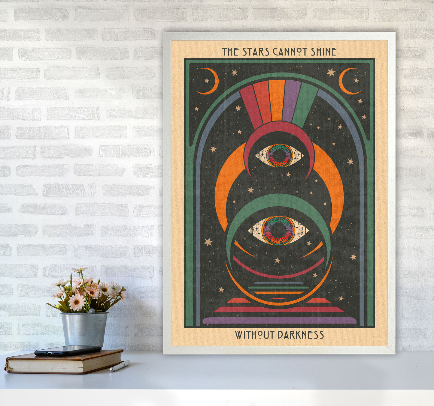 Darkness - For Print Art Print by Inktally A1 Oak Frame