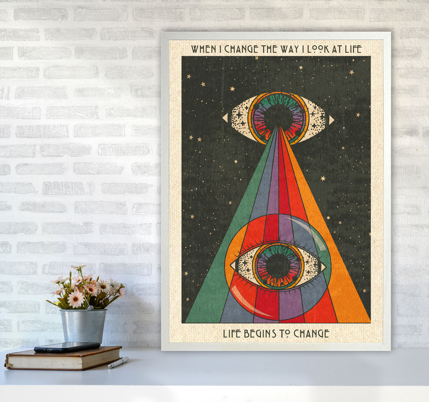 Life Begins To Change - A3 Art Print by Inktally A1 Oak Frame