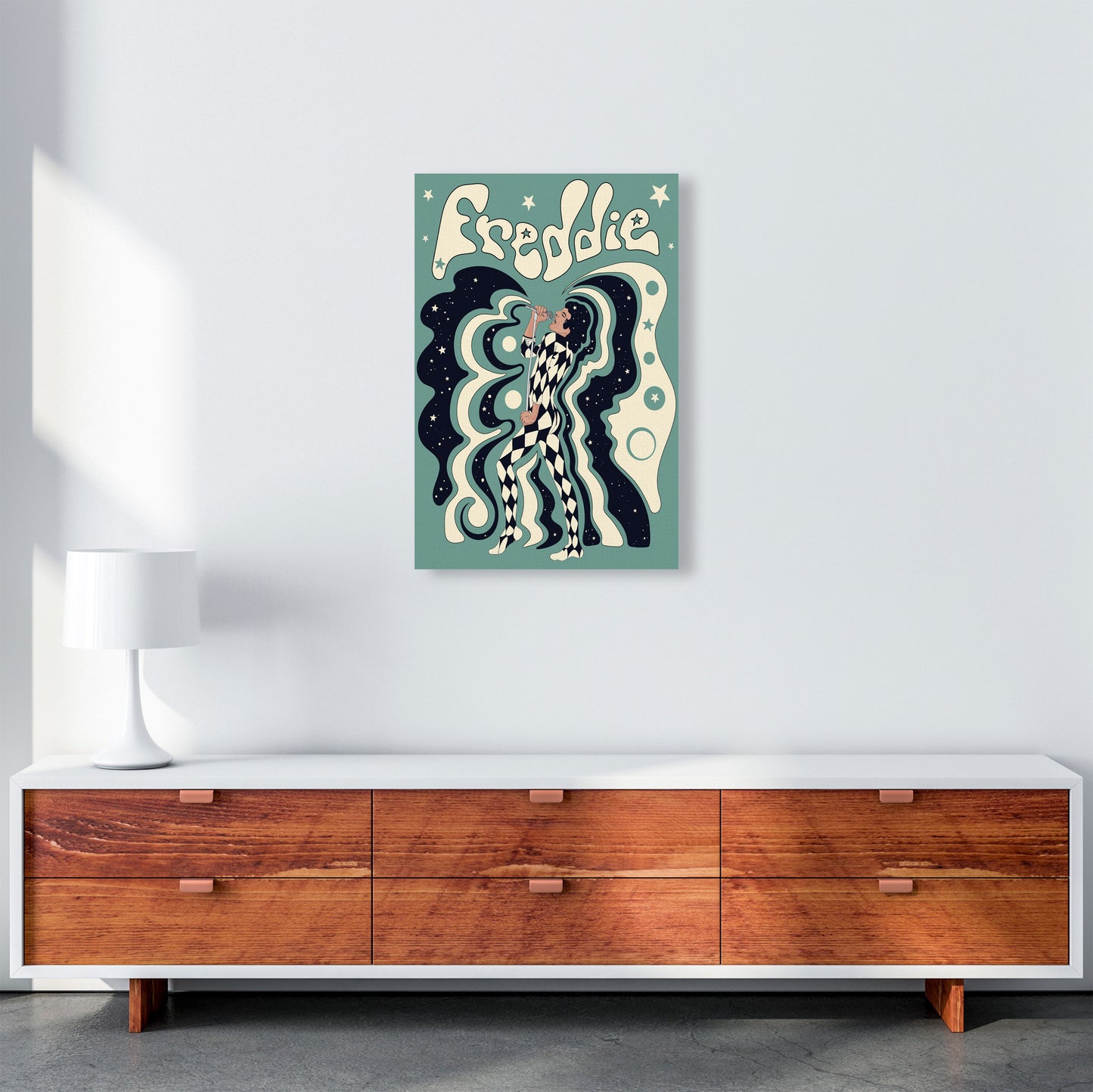 Freddie Blue-01 Art Print by Inktally A2 Canvas