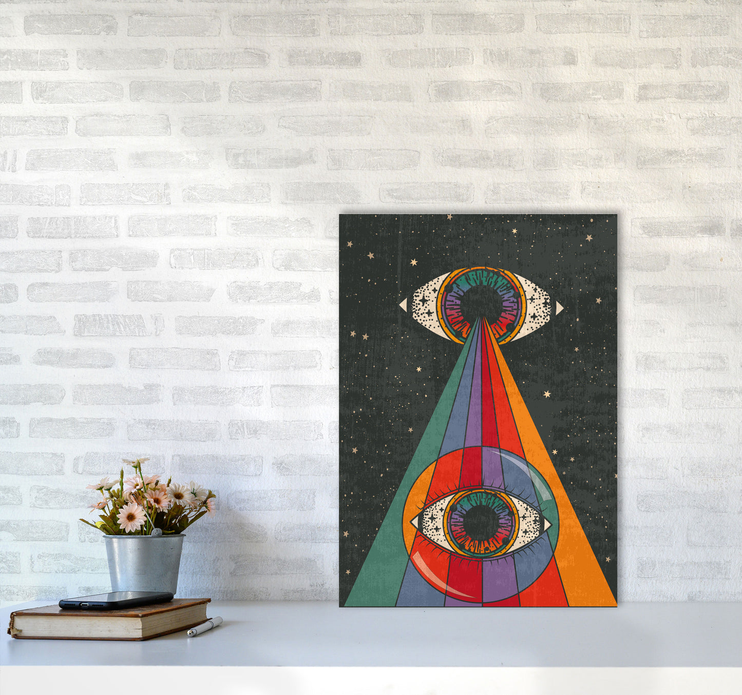 Mystic Eye - Text- A3 Art Print by Inktally A2 Black Frame