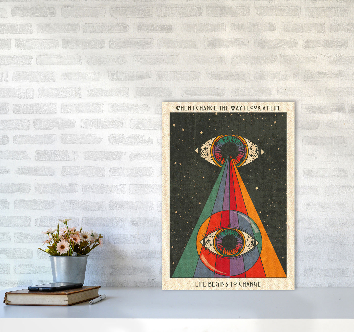 Life Begins To Change - A3 Art Print by Inktally A2 Black Frame