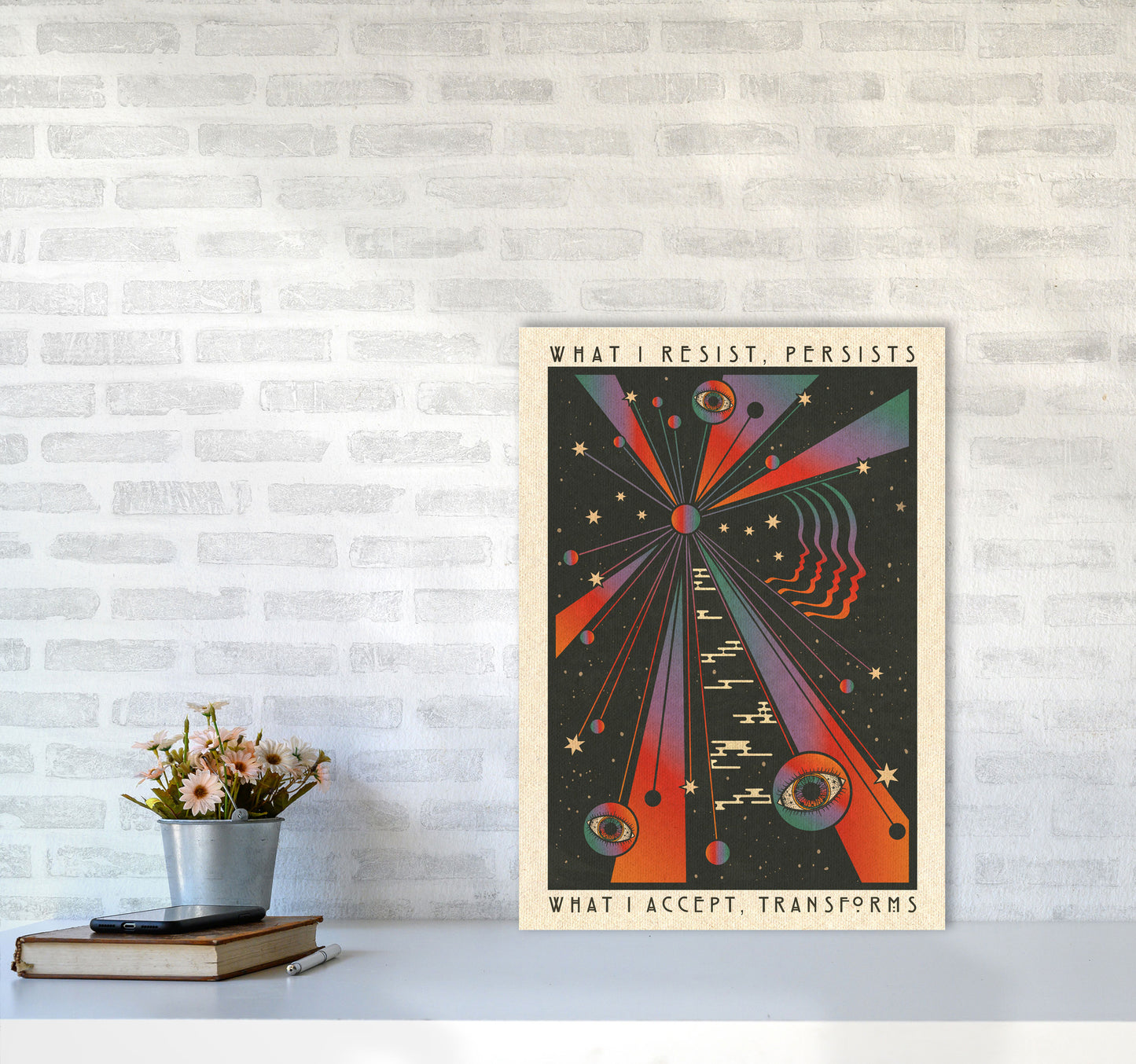 Resist A1 Art Print by Inktally A2 Black Frame