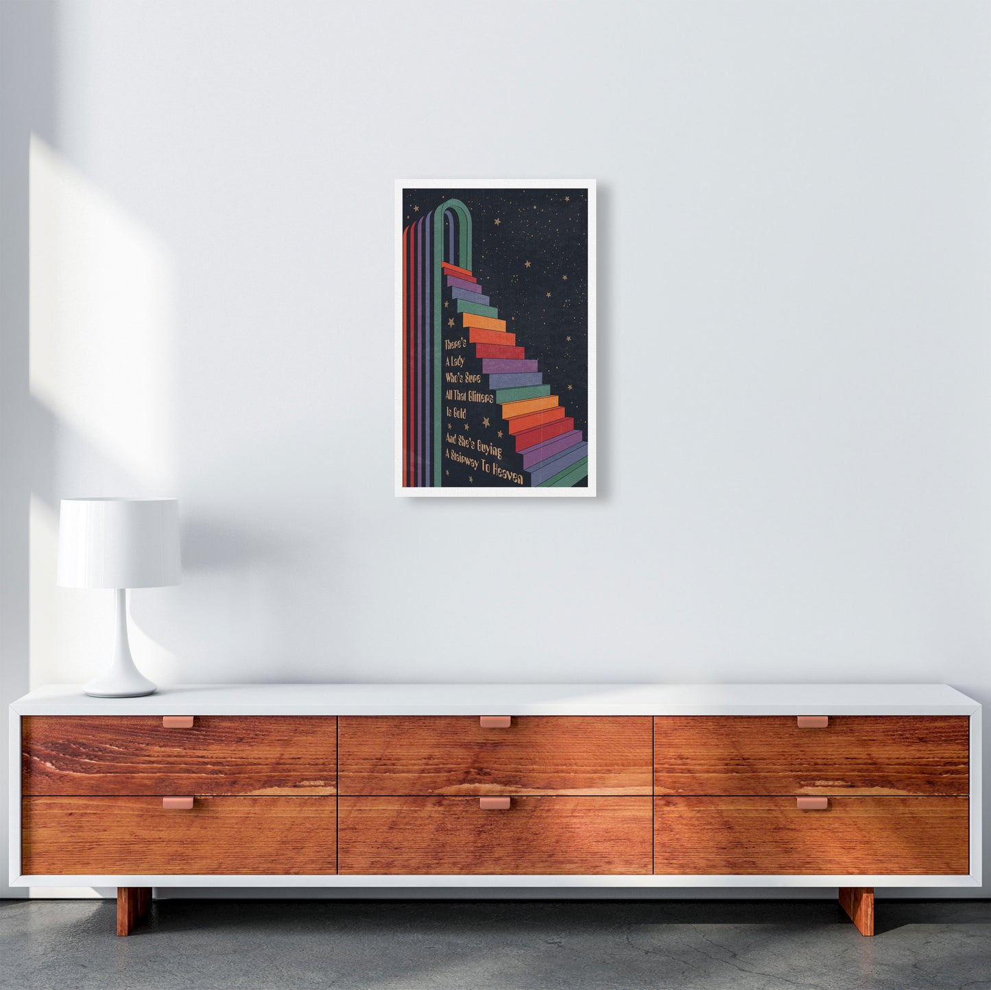 Stairway To Heaven A1 Gelato Art Print by Inktally A3 Canvas