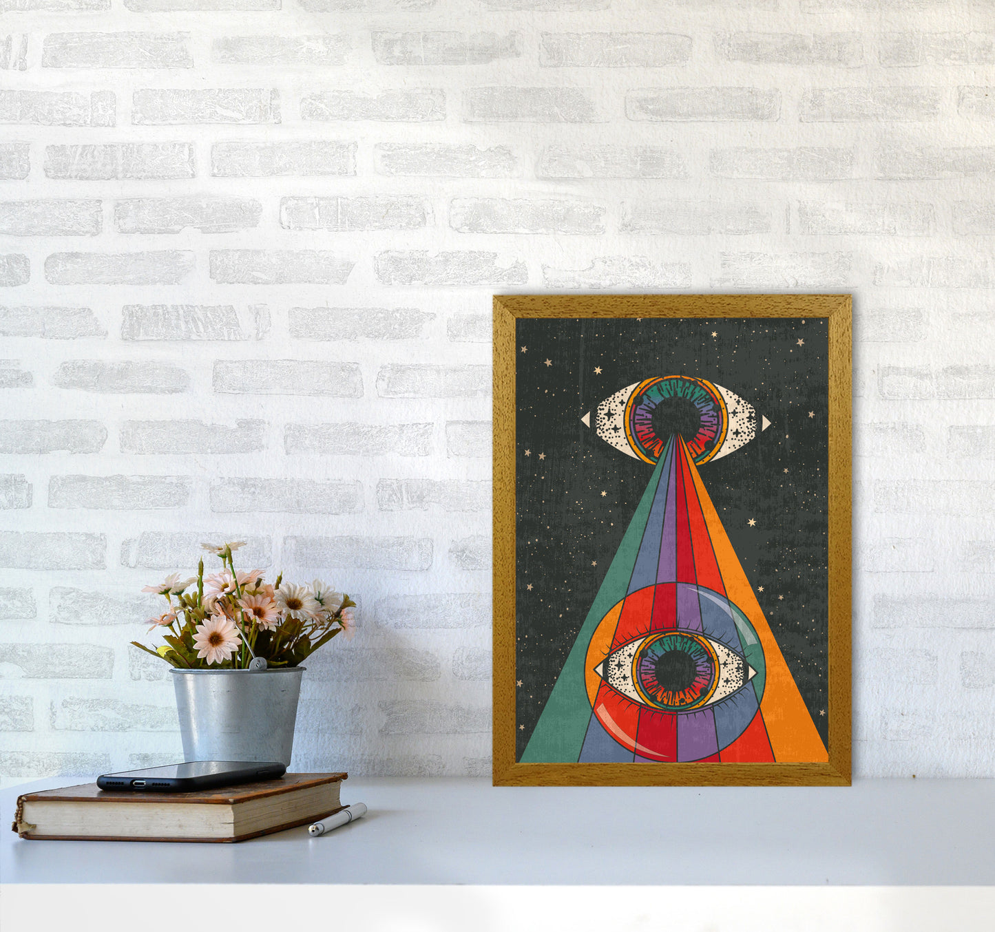 Mystic Eye - Text- A3 Art Print by Inktally A3 Print Only
