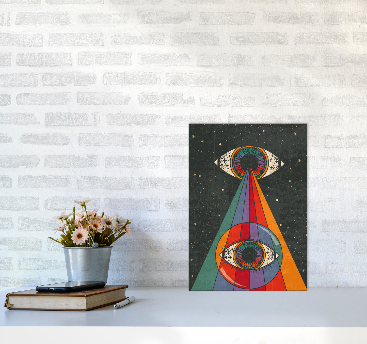 Mystic Eye - Text- A3 Art Print by Inktally A3 Black Frame
