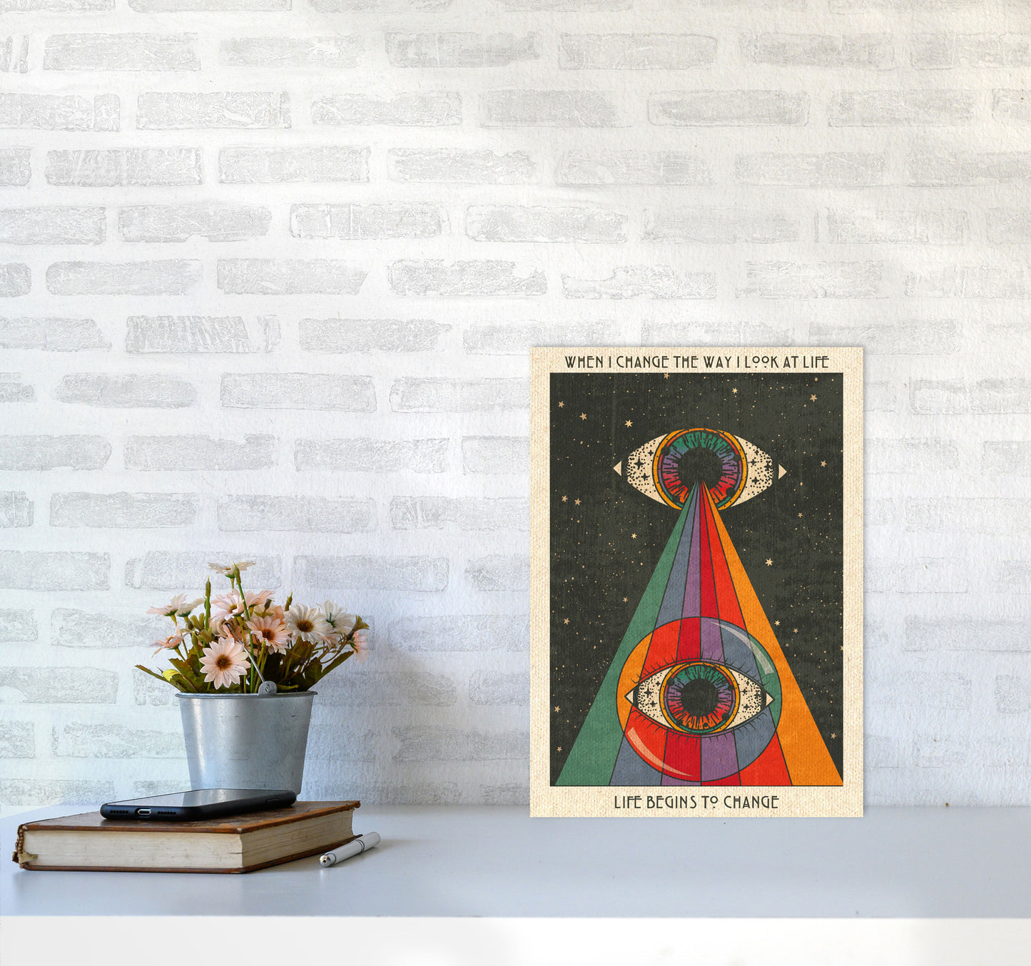 Life Begins To Change - A3 Art Print by Inktally A3 Black Frame