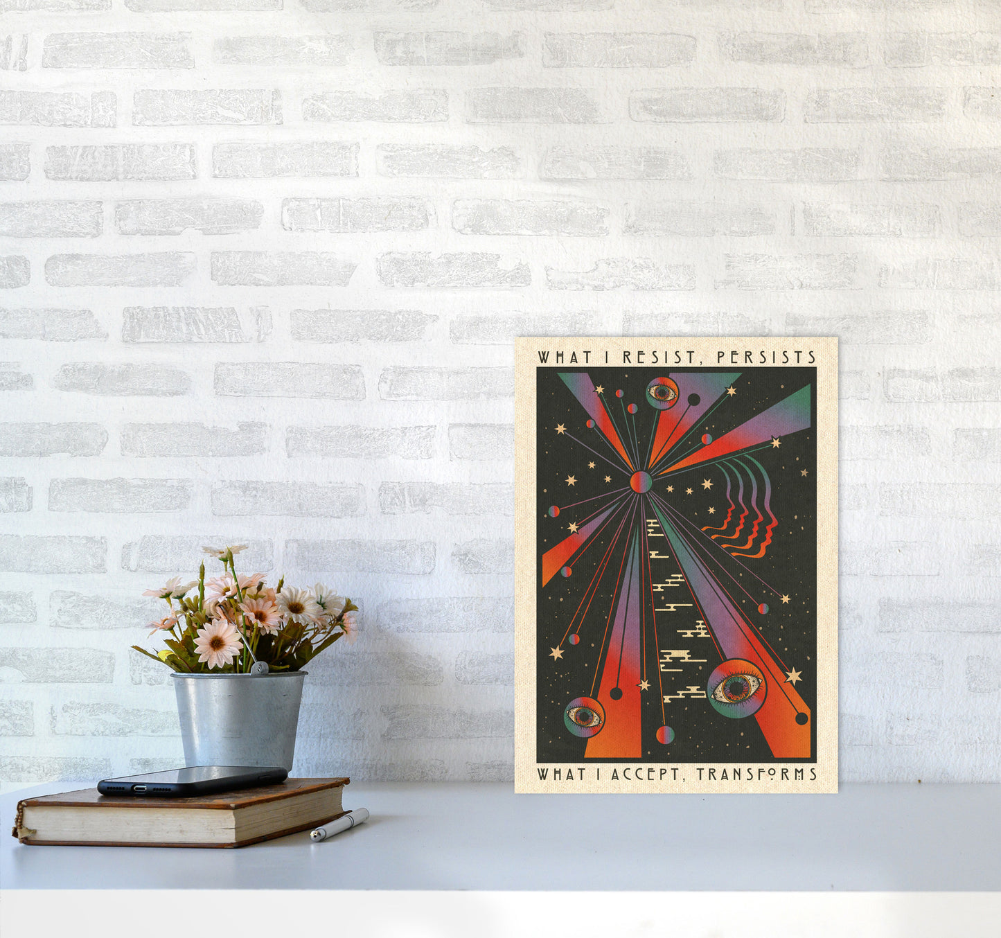 Resist A1 Art Print by Inktally A3 Black Frame