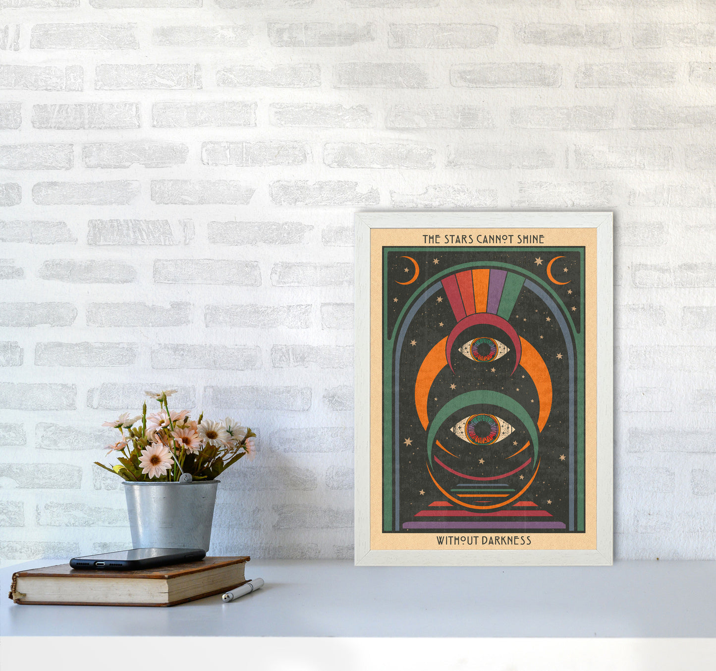 Darkness - For Print Art Print by Inktally A3 Oak Frame