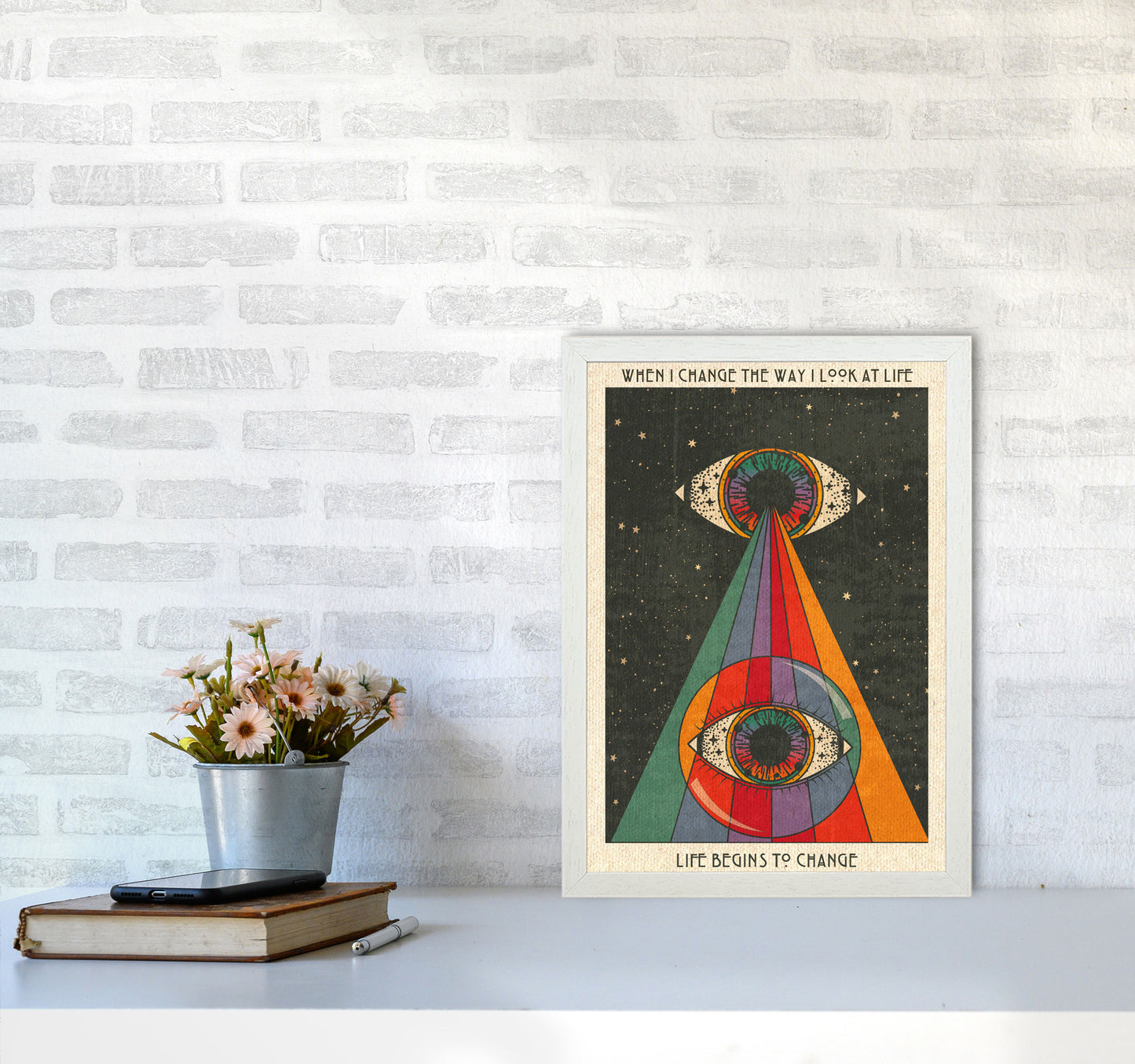Life Begins To Change - A3 Art Print by Inktally A3 Oak Frame