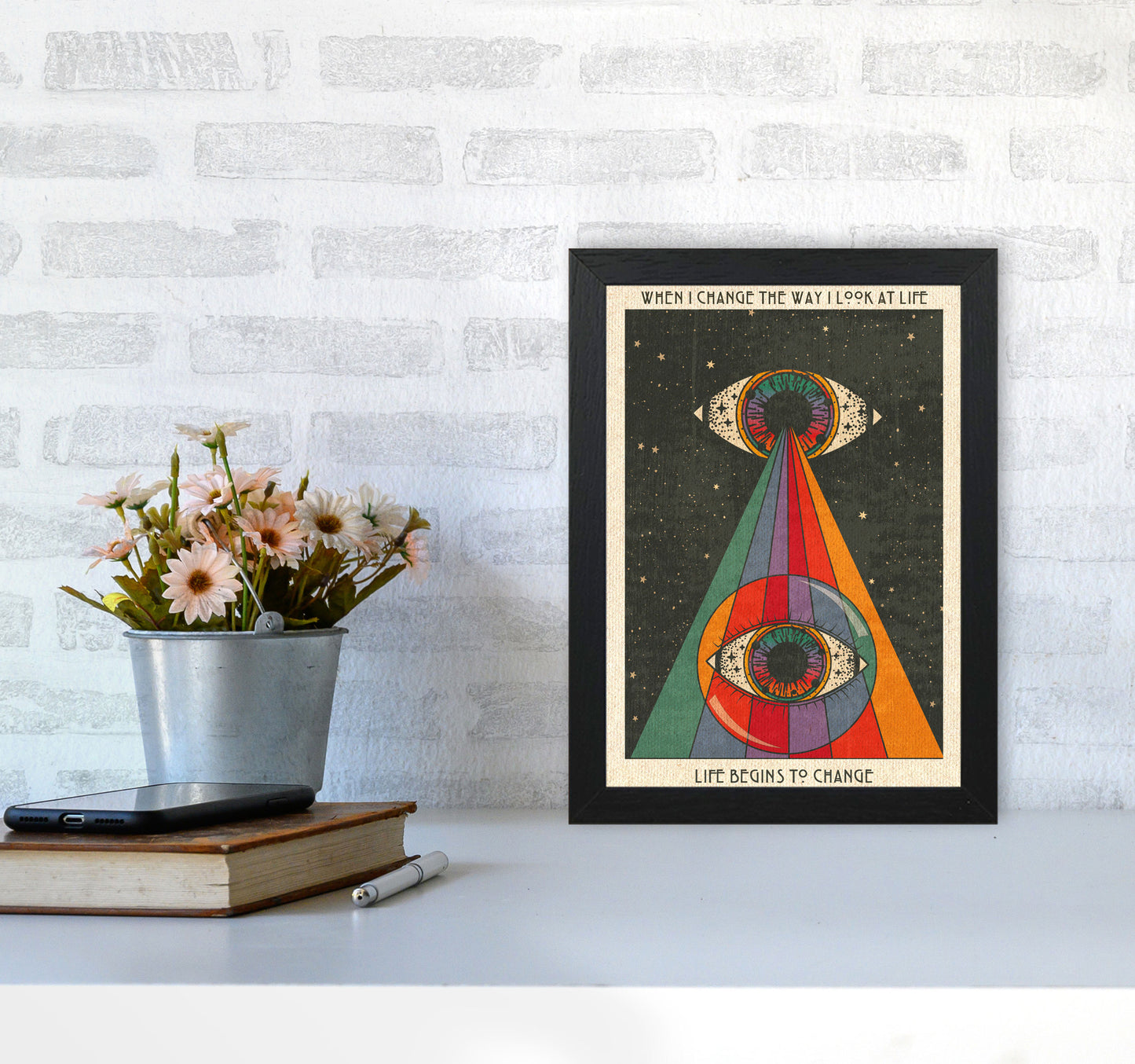 Life Begins To Change - A3 Art Print by Inktally A4 White Frame