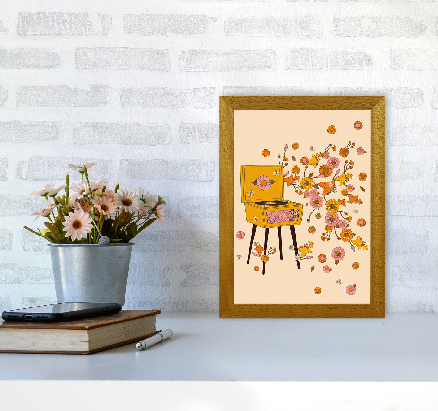 Turntable A1 Art Print by Inktally A4 Print Only