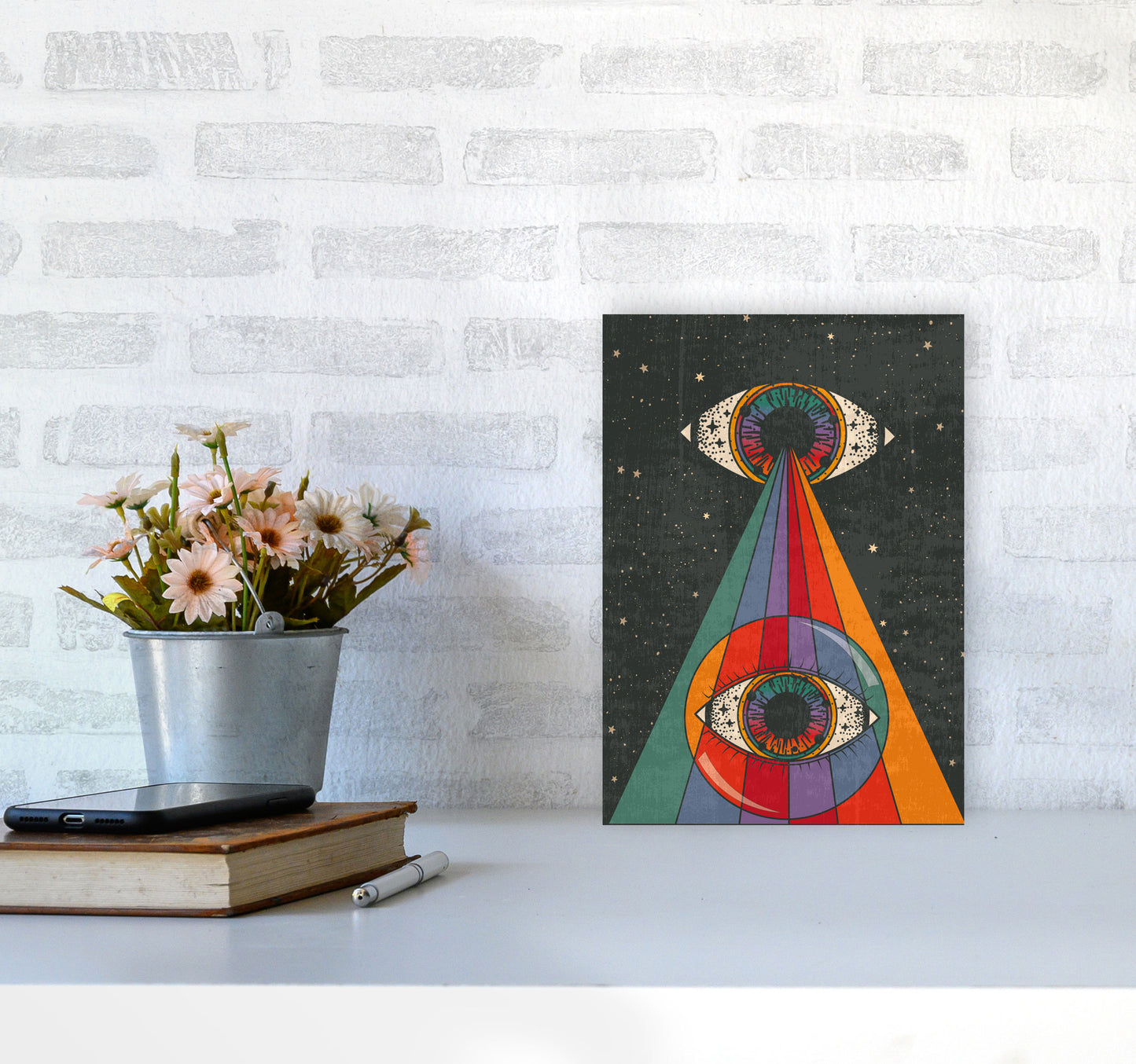 Mystic Eye - Text- A3 Art Print by Inktally A4 Black Frame