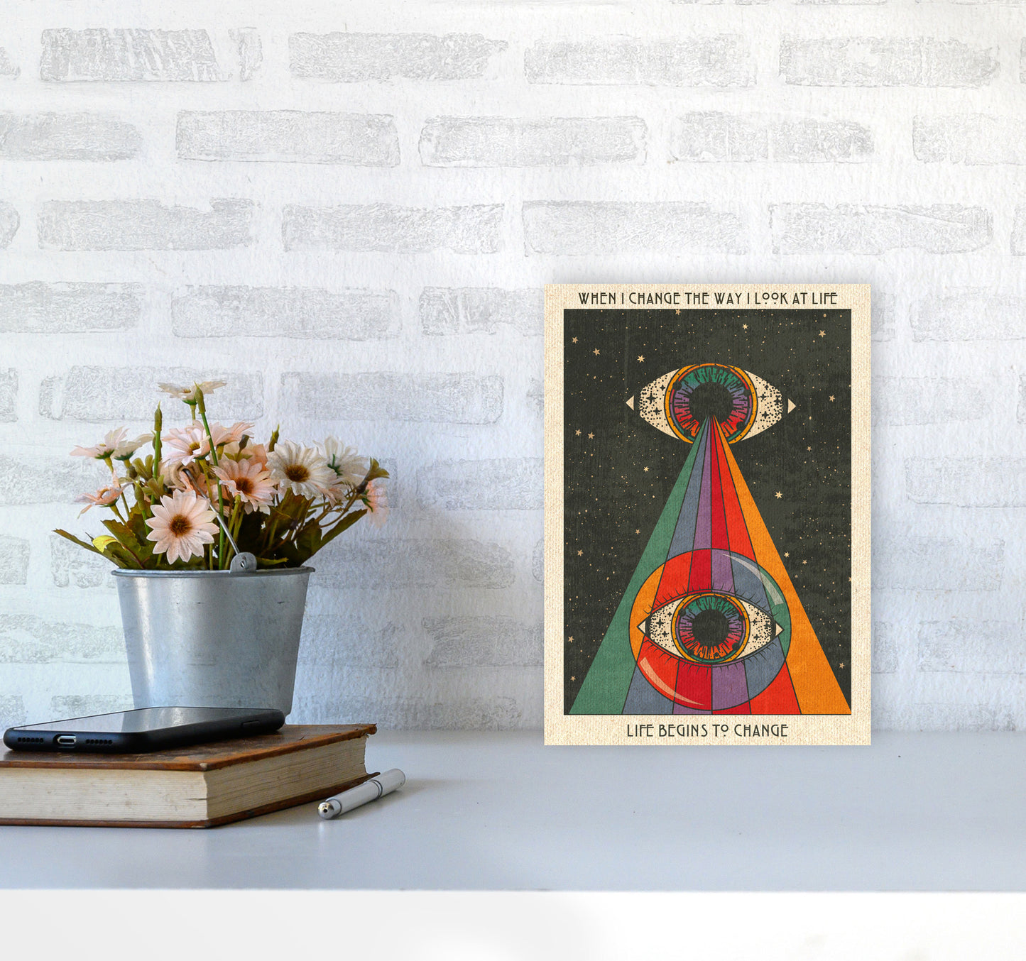 Life Begins To Change - A3 Art Print by Inktally A4 Black Frame