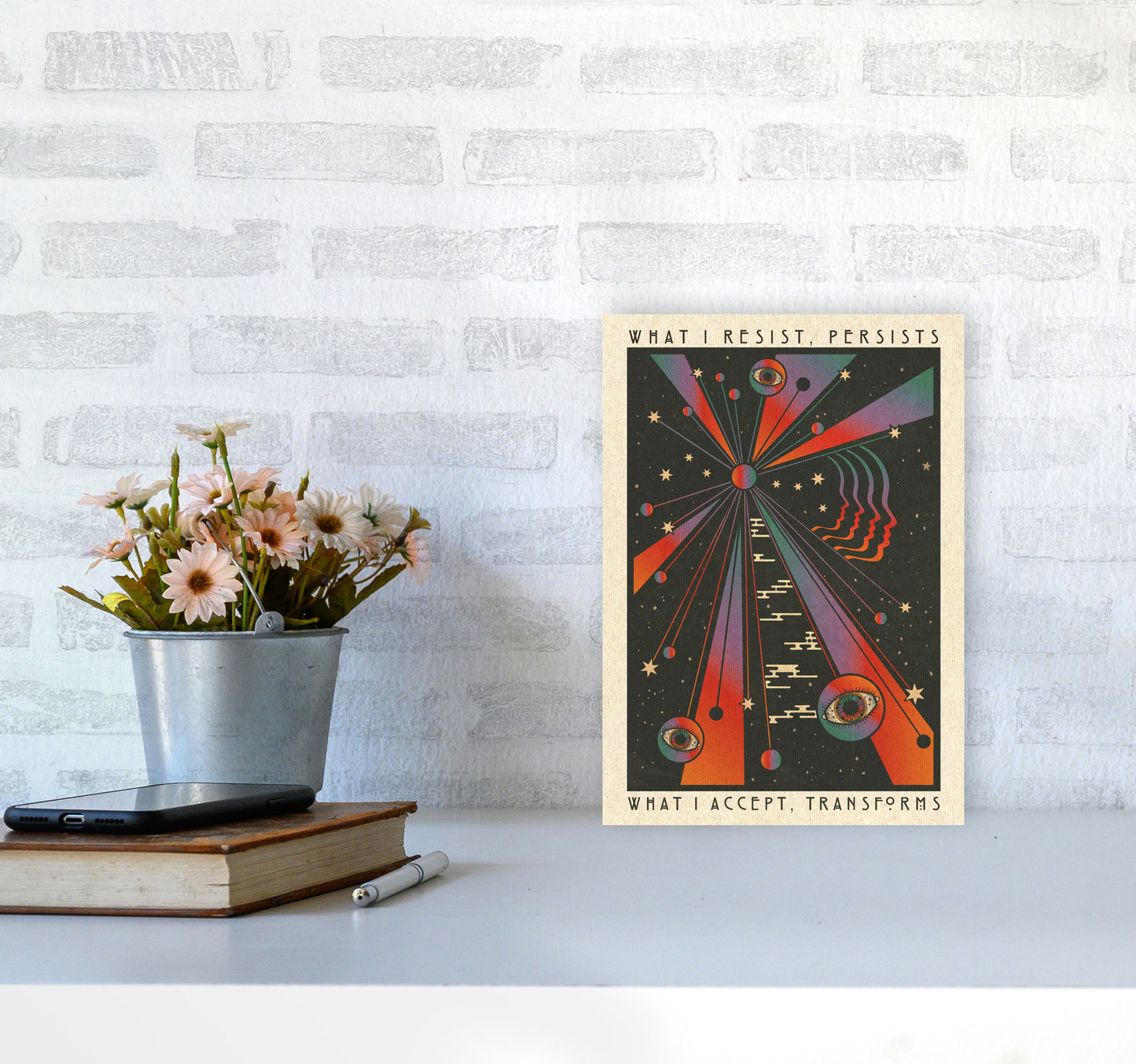 Resist A1 Art Print by Inktally A4 Black Frame