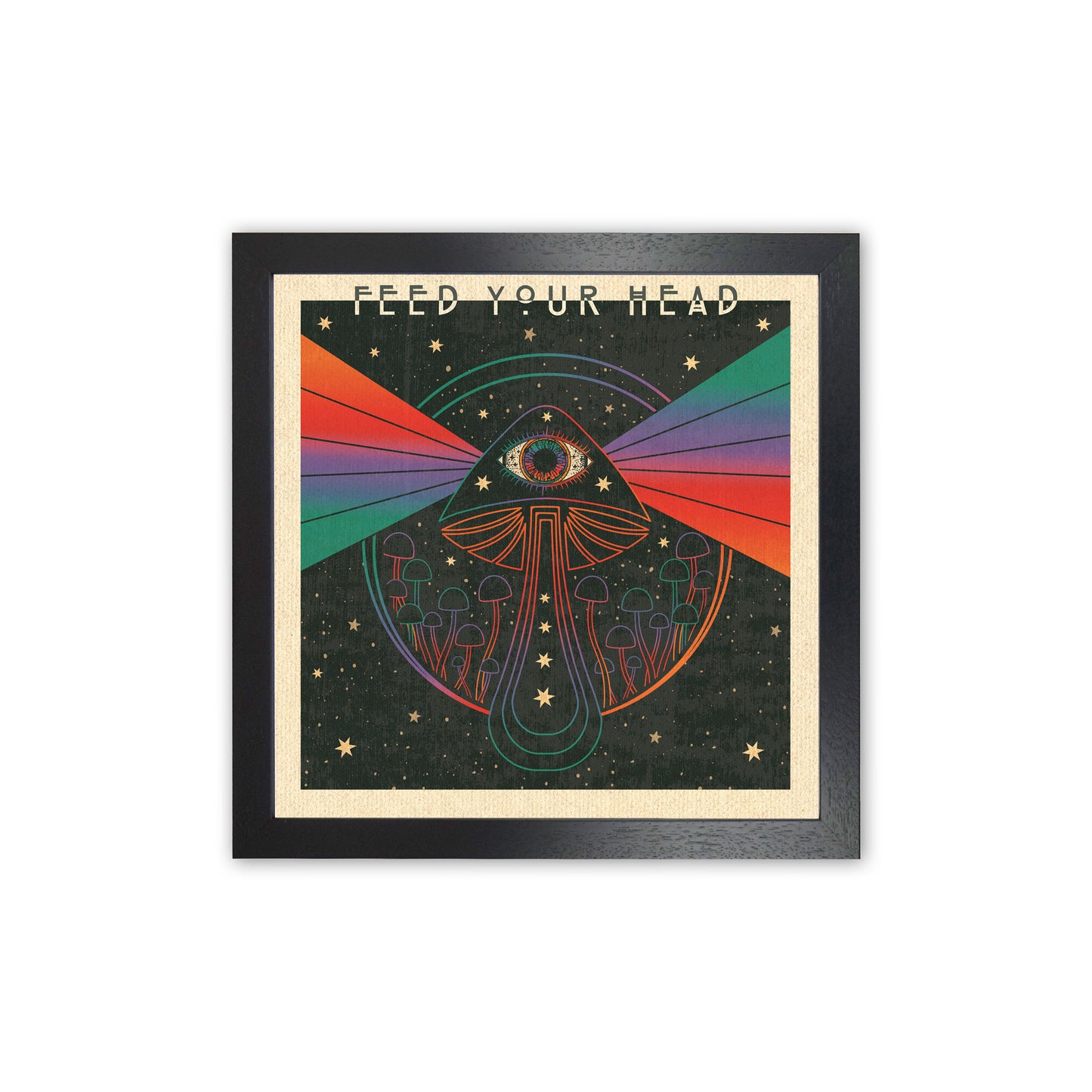 Feed Your Head Art Print by Inktally Black Grain
