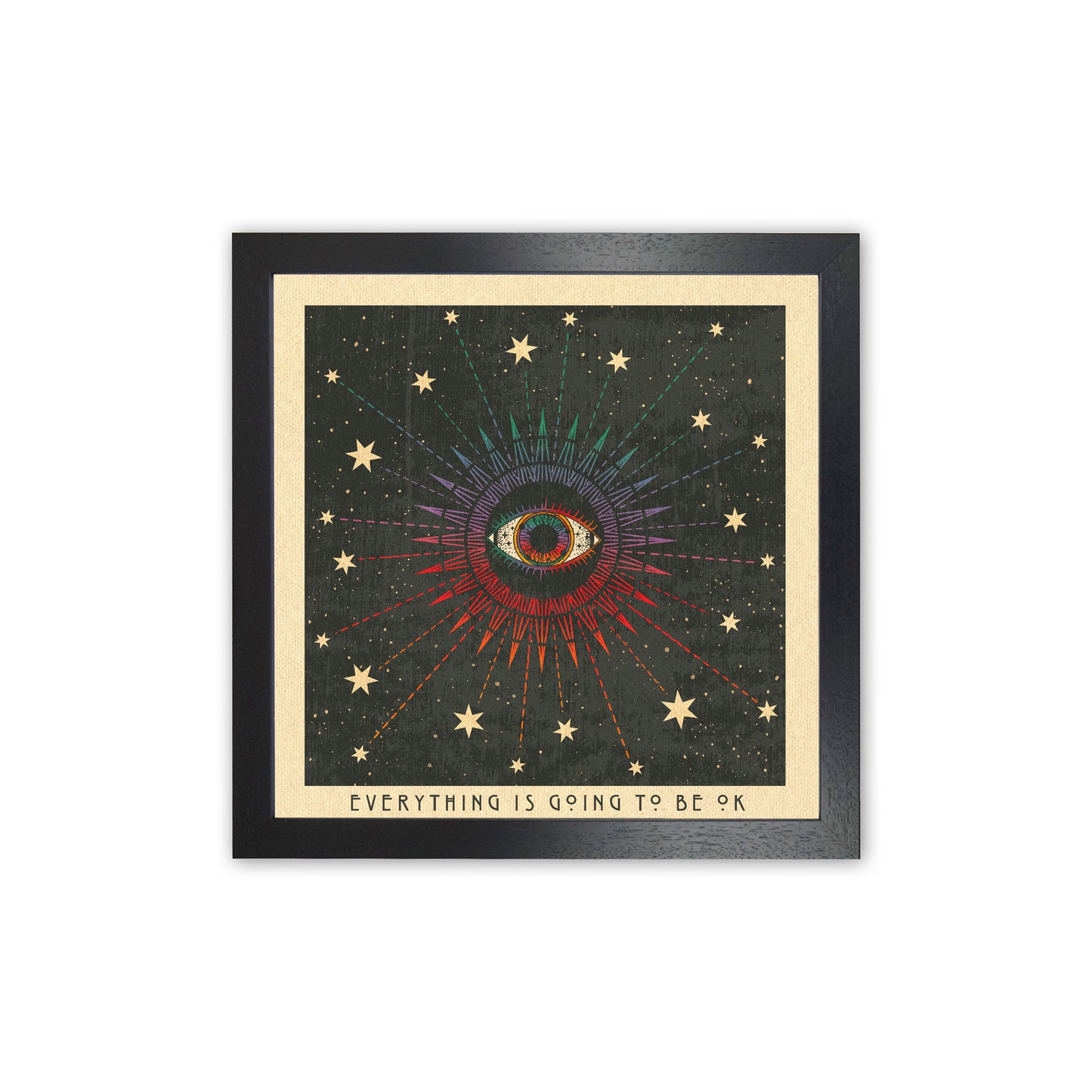 Everything Is Going To Be Ok Art Print by Inktally Black Grain