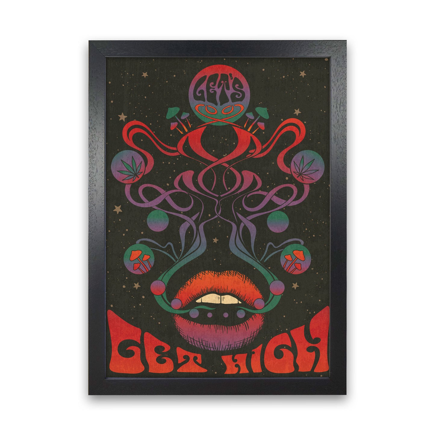 Get High Final Art Print by Inktally Black Grain